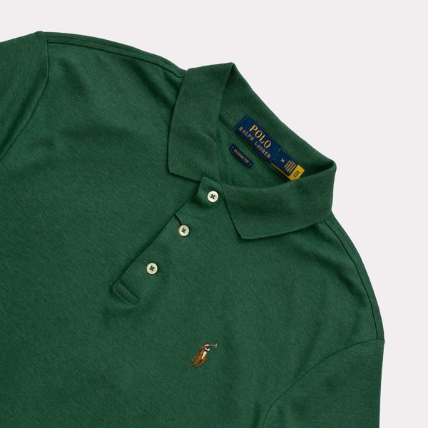  Ralph Lauren Soft Cotton Polo Shirt - Green Marl Heather (Classic) 