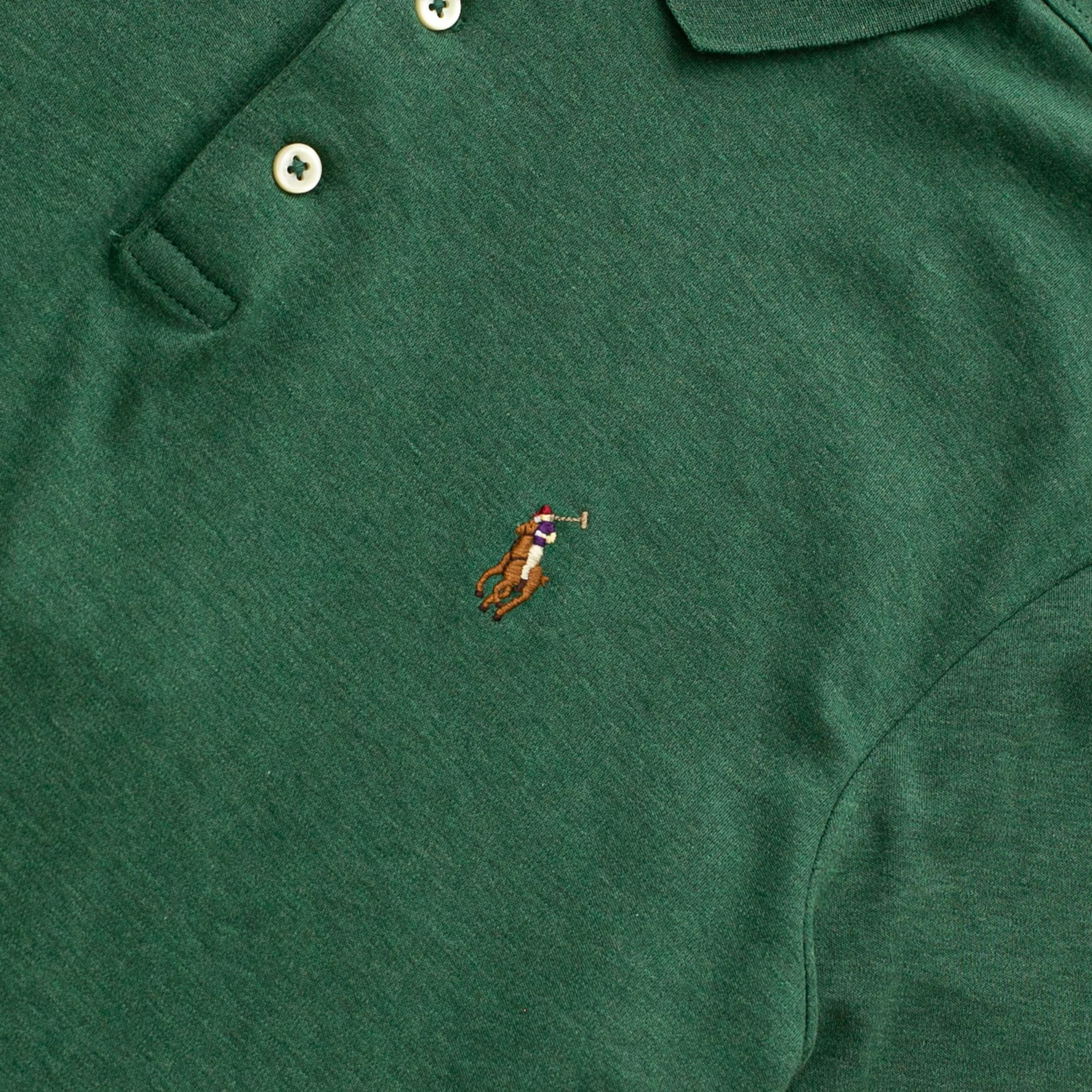  Ralph Lauren Soft Cotton Polo Shirt - Green Marl Heather (Classic) 