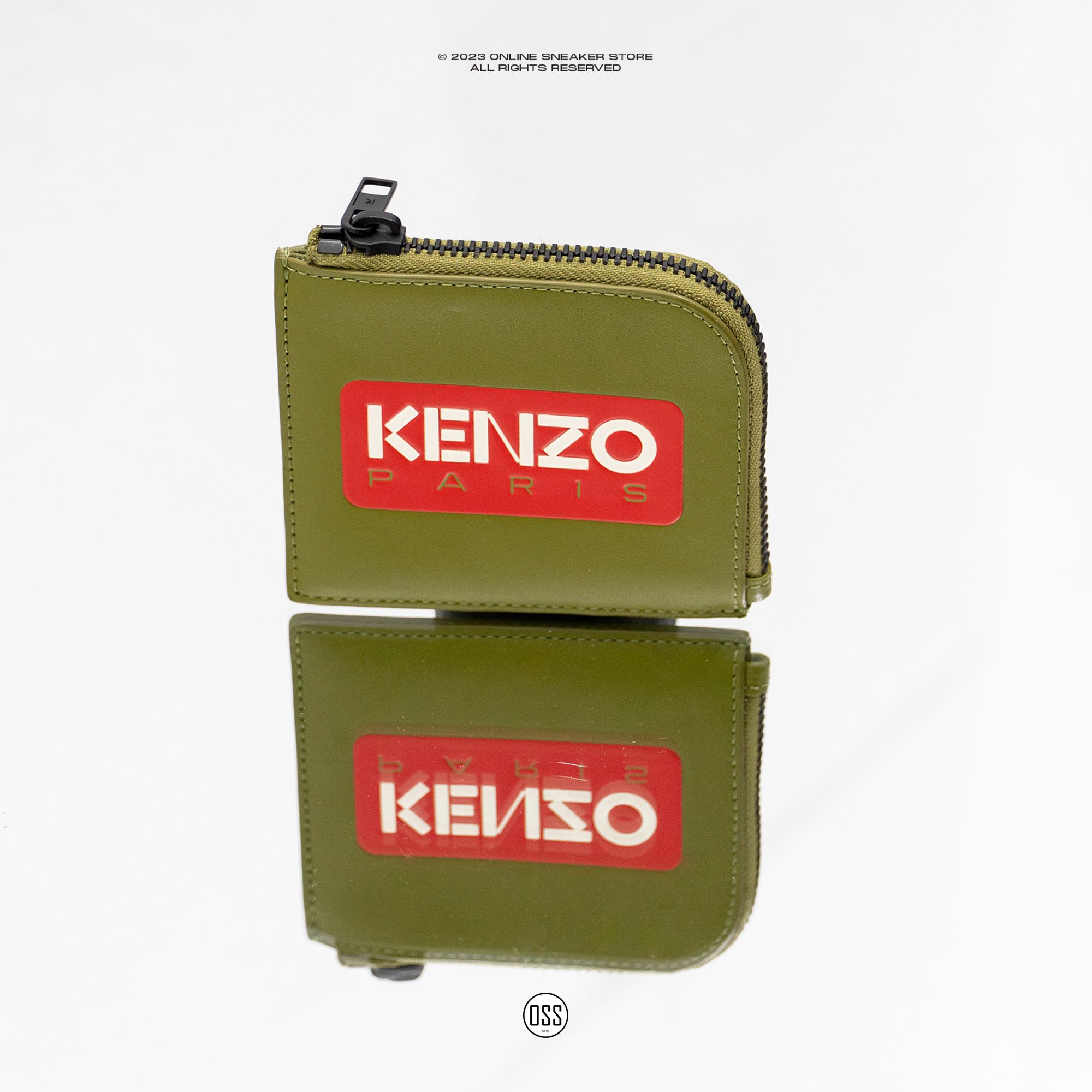  KENZO Paris Leather Wallet - Olive 