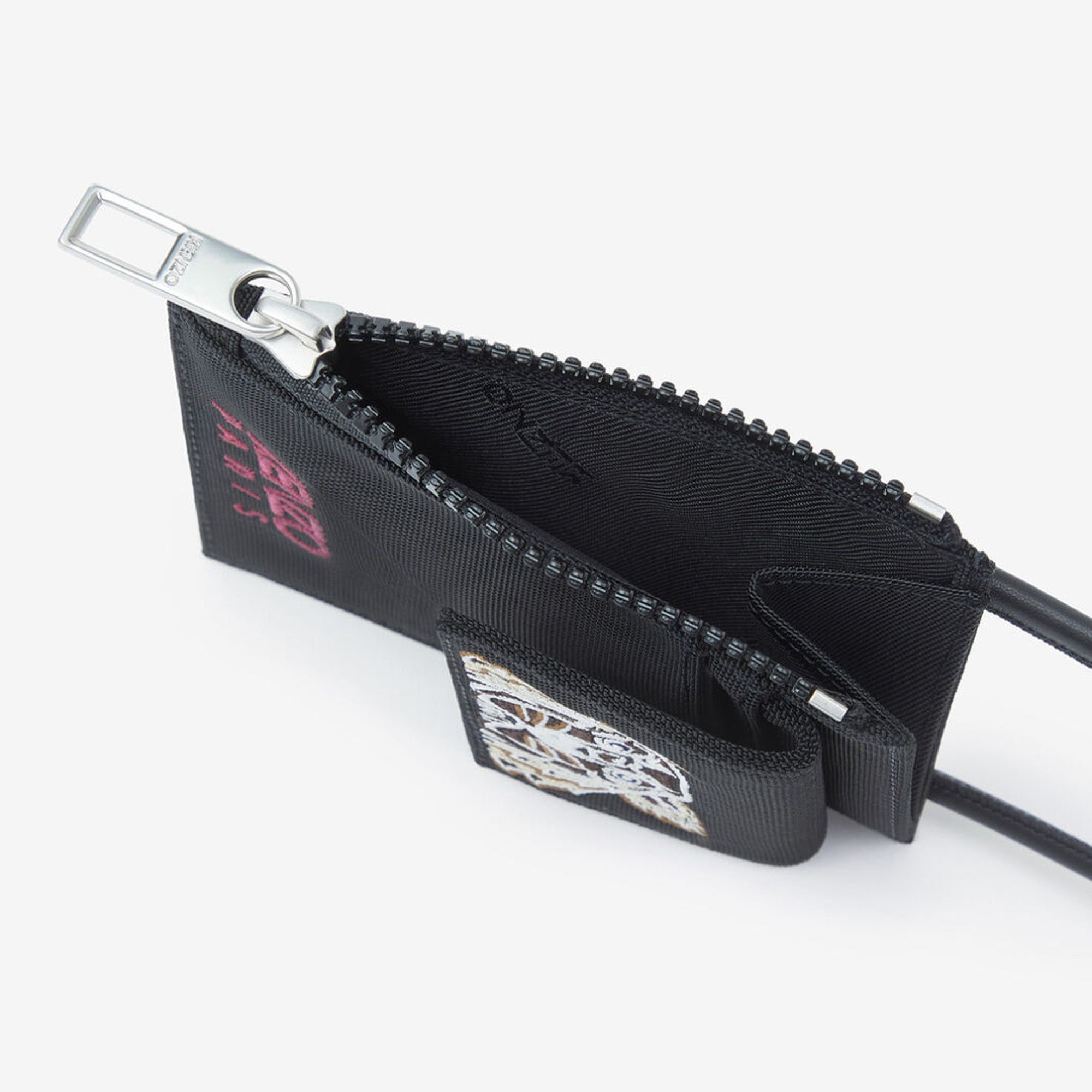KENZO Kampus Tiger Cardholder With Strap - Black