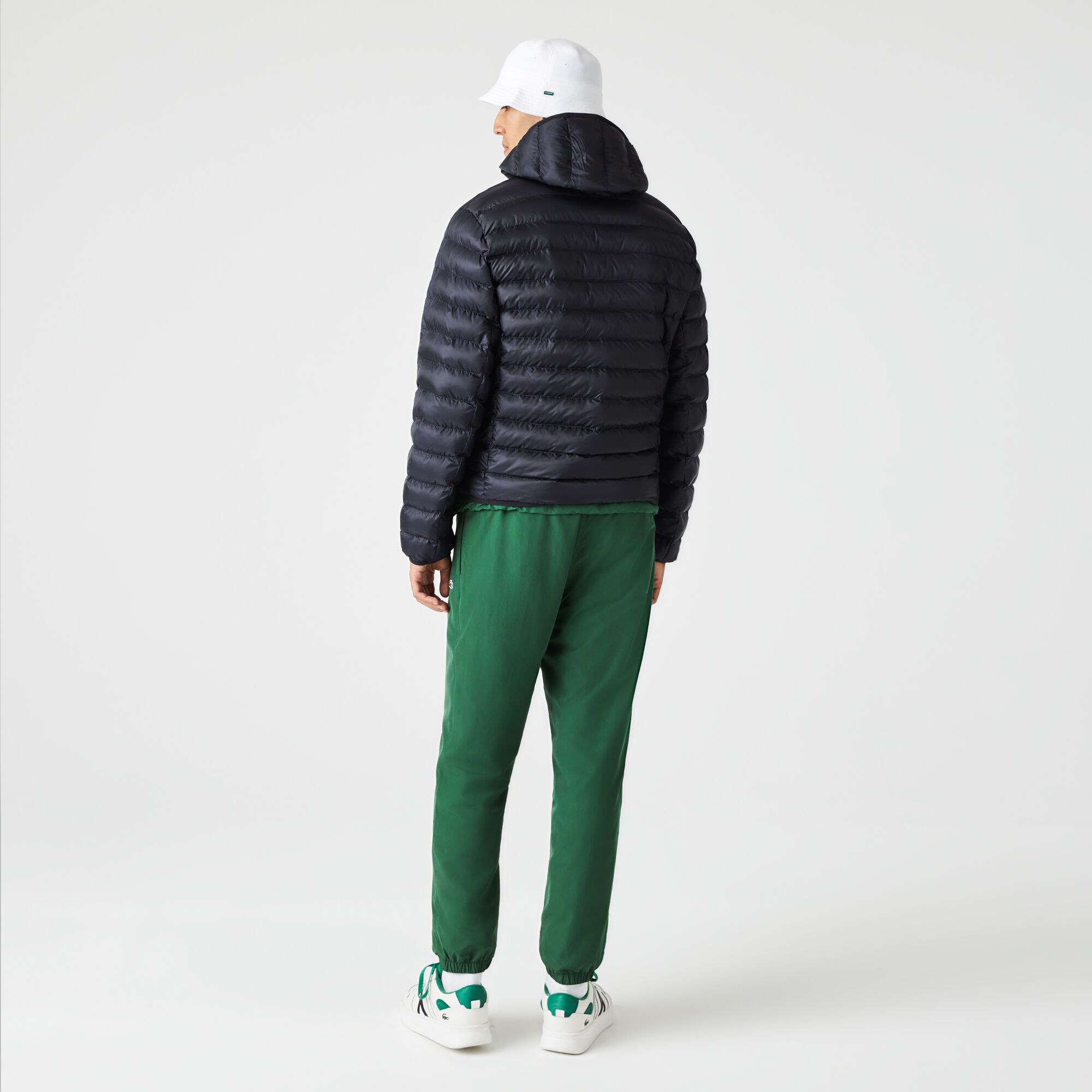Lacoste Quilted Hooded Short Jacket - Navy Blue