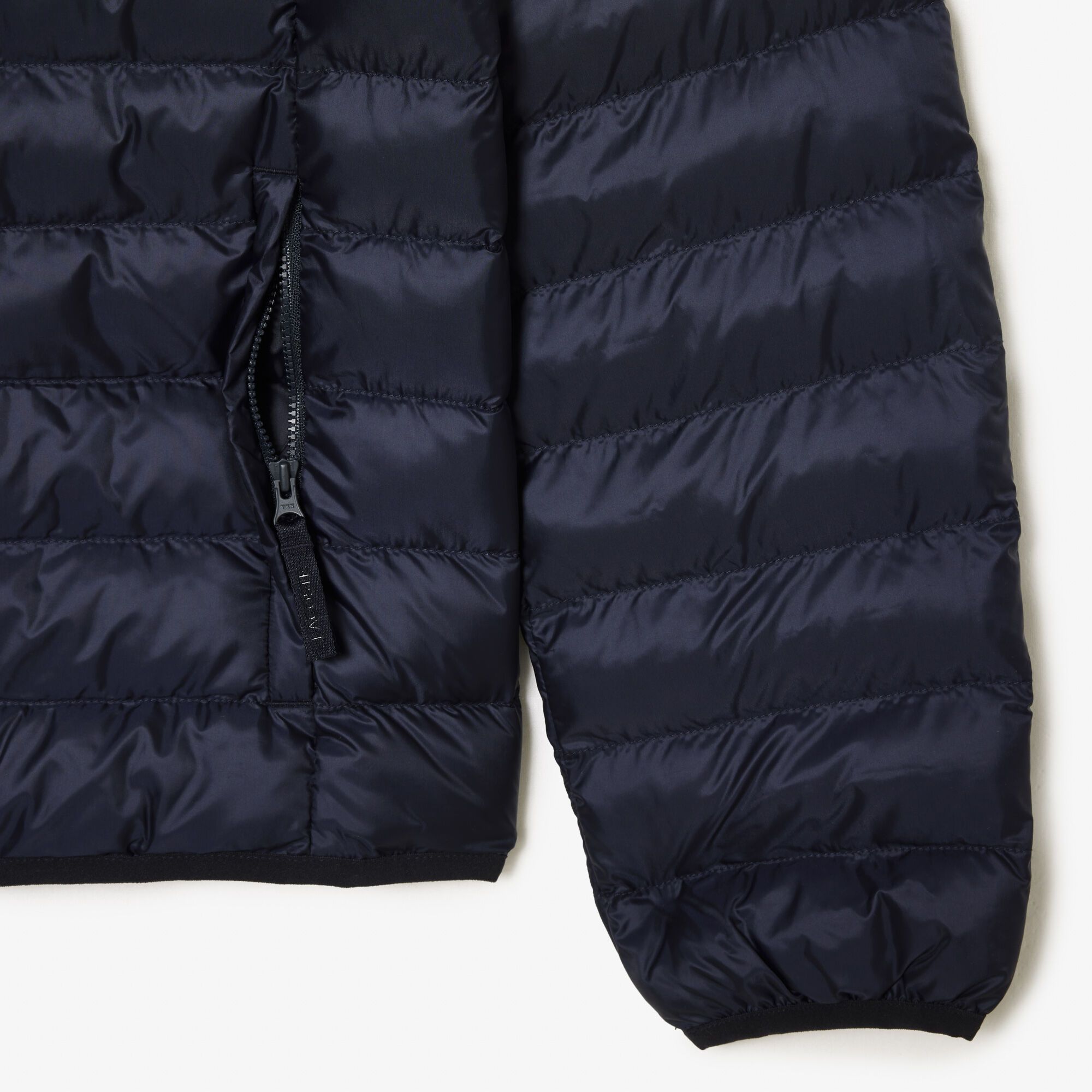 Lacoste Quilted Hooded Short Jacket - Navy Blue
