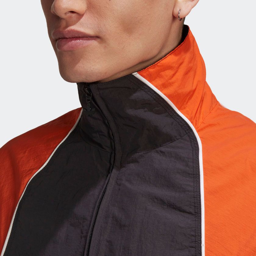 adidas Big Trefoil Abstract Track Top - Black/Energy Orange