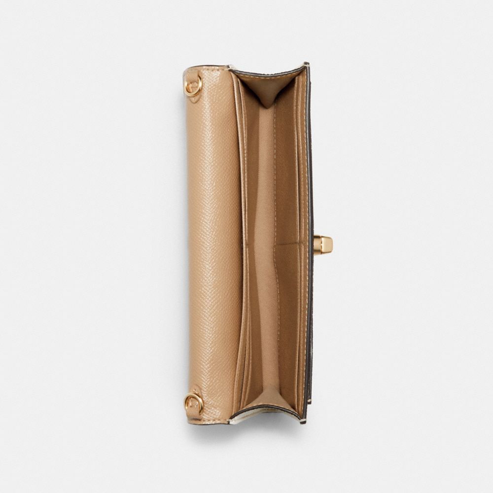 Coach Slim Envelope Wallet With Chain - Snakeskin