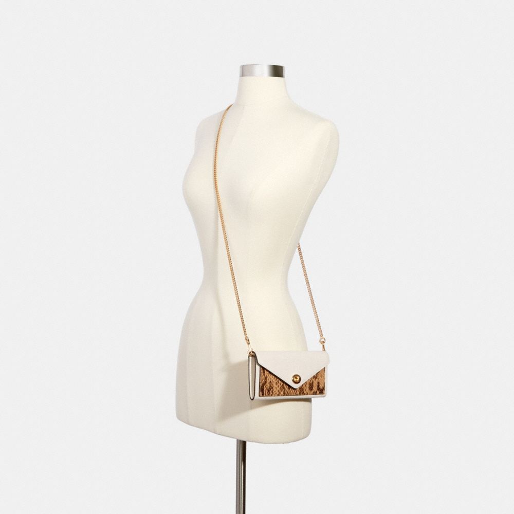 Coach Slim Envelope Wallet With Chain - Snakeskin