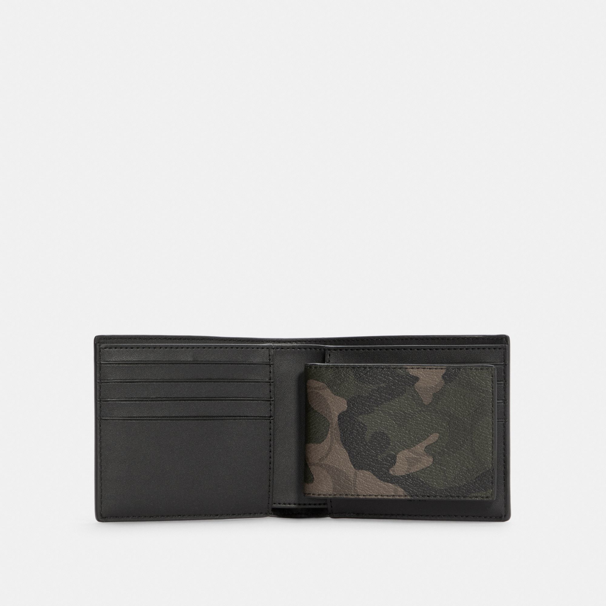Coach 3 In 1 Wallet In Signature Canvas With Camo Print