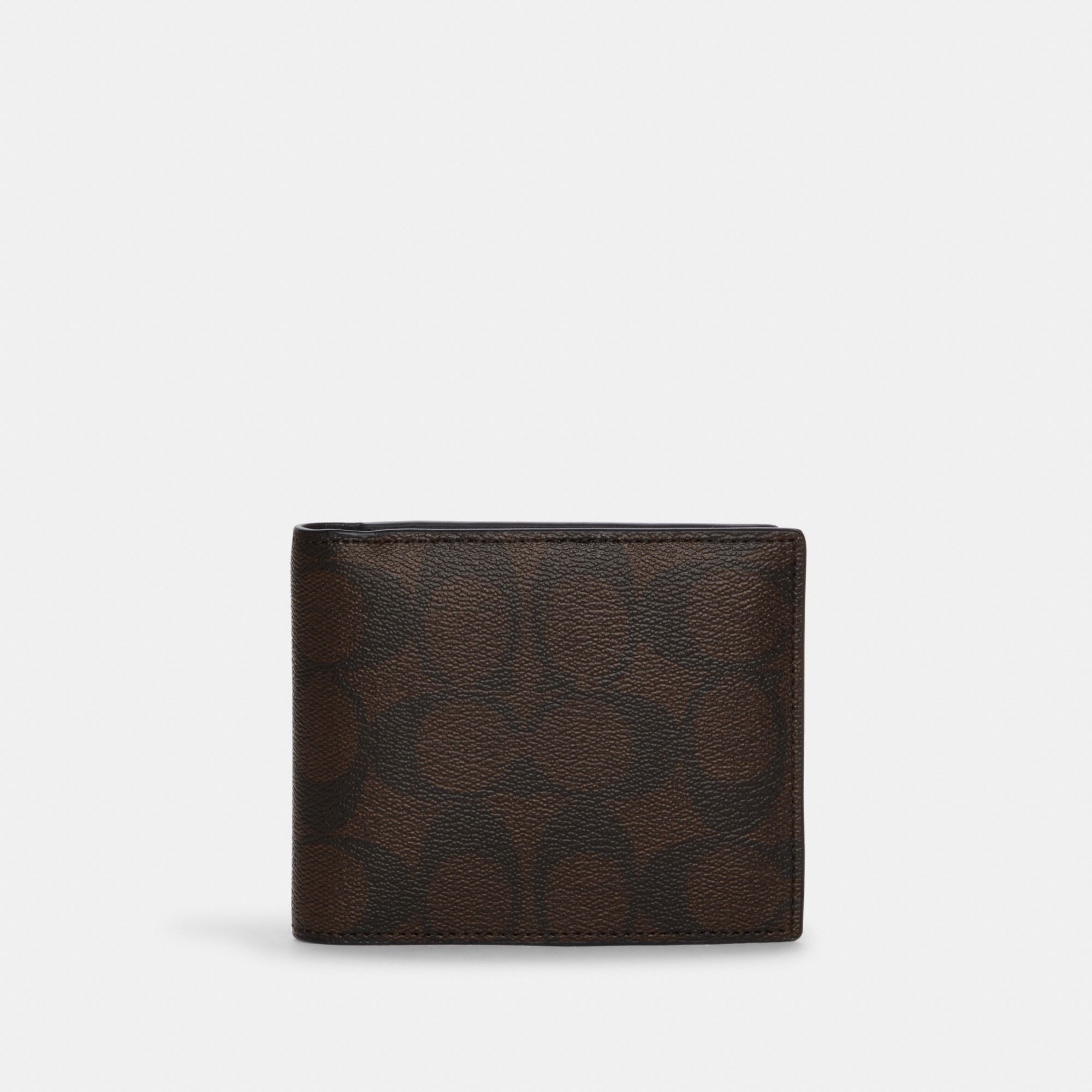 Coach 3 In 1 Wallet In Blocked Signature Canvas - Gunmetal / Mahogany