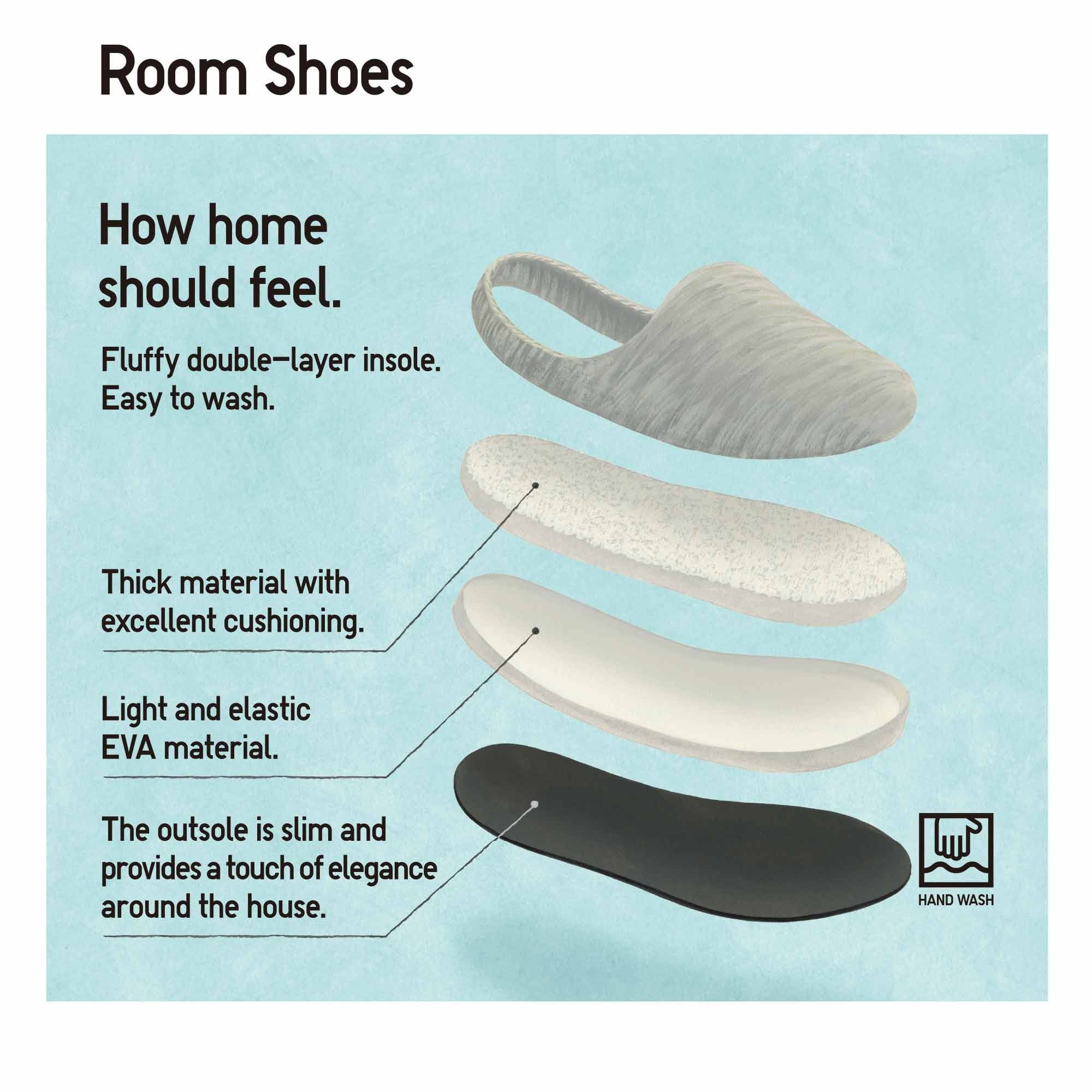 Uniqlo Striped Room Shoes - Dark Grey