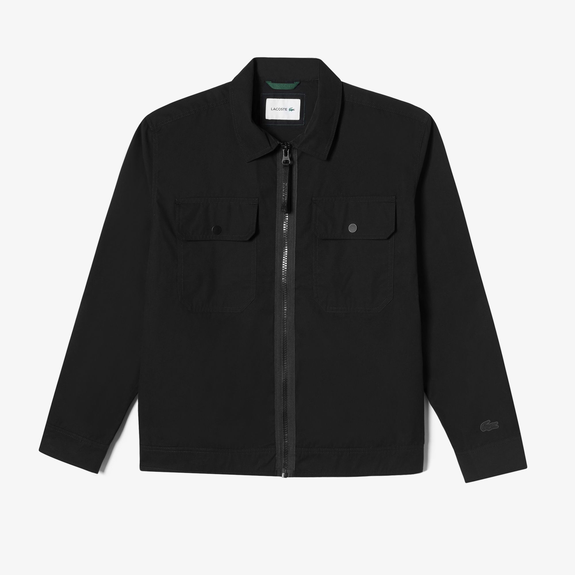  Lacoste Water-Repellent Zip Canvas Overshirt - Black 