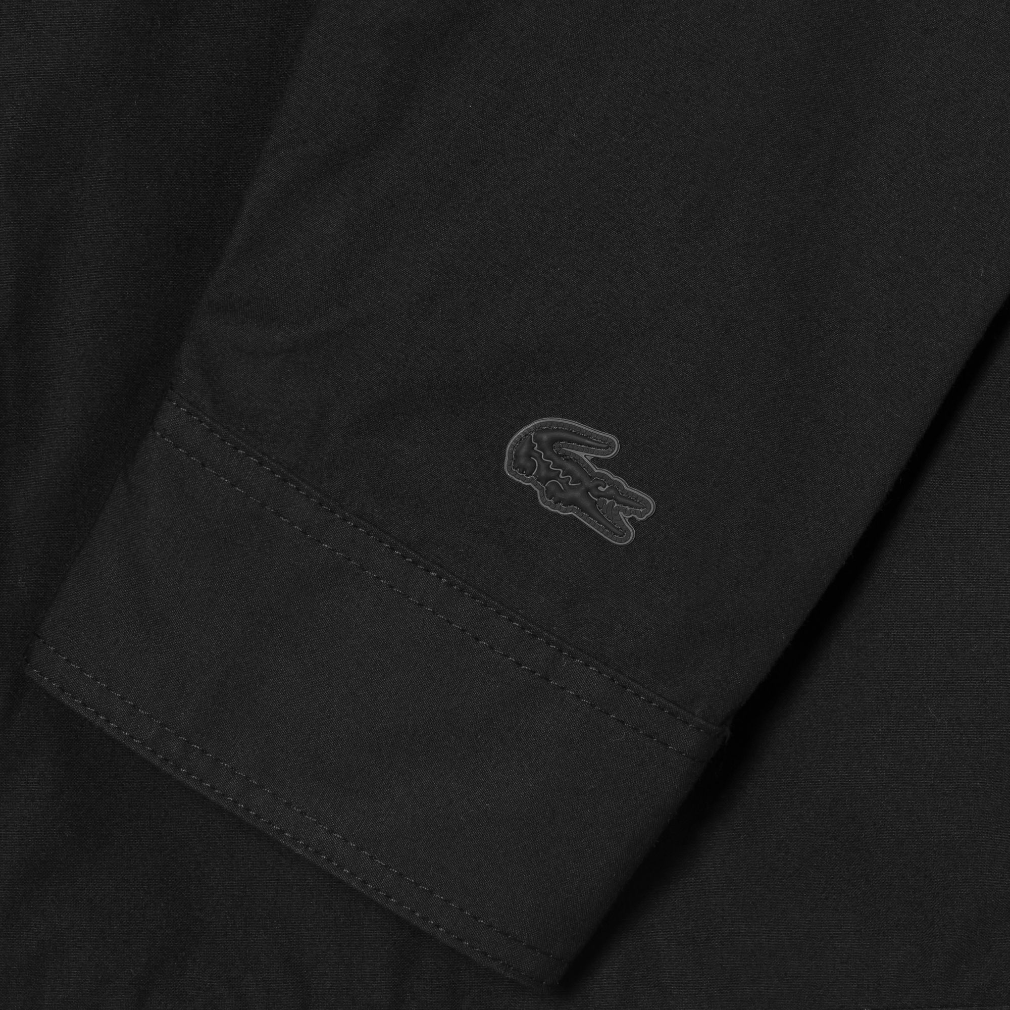 Lacoste Water-Repellent Zip Canvas Overshirt - Black