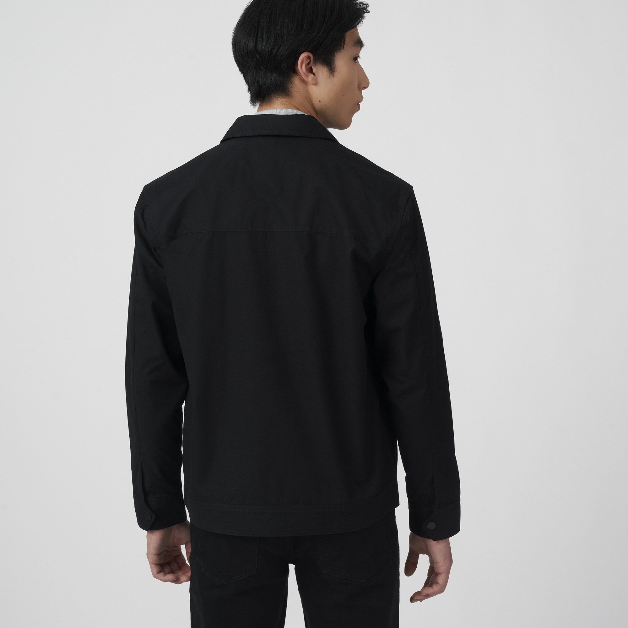Lacoste Water-Repellent Zip Canvas Overshirt - Black
