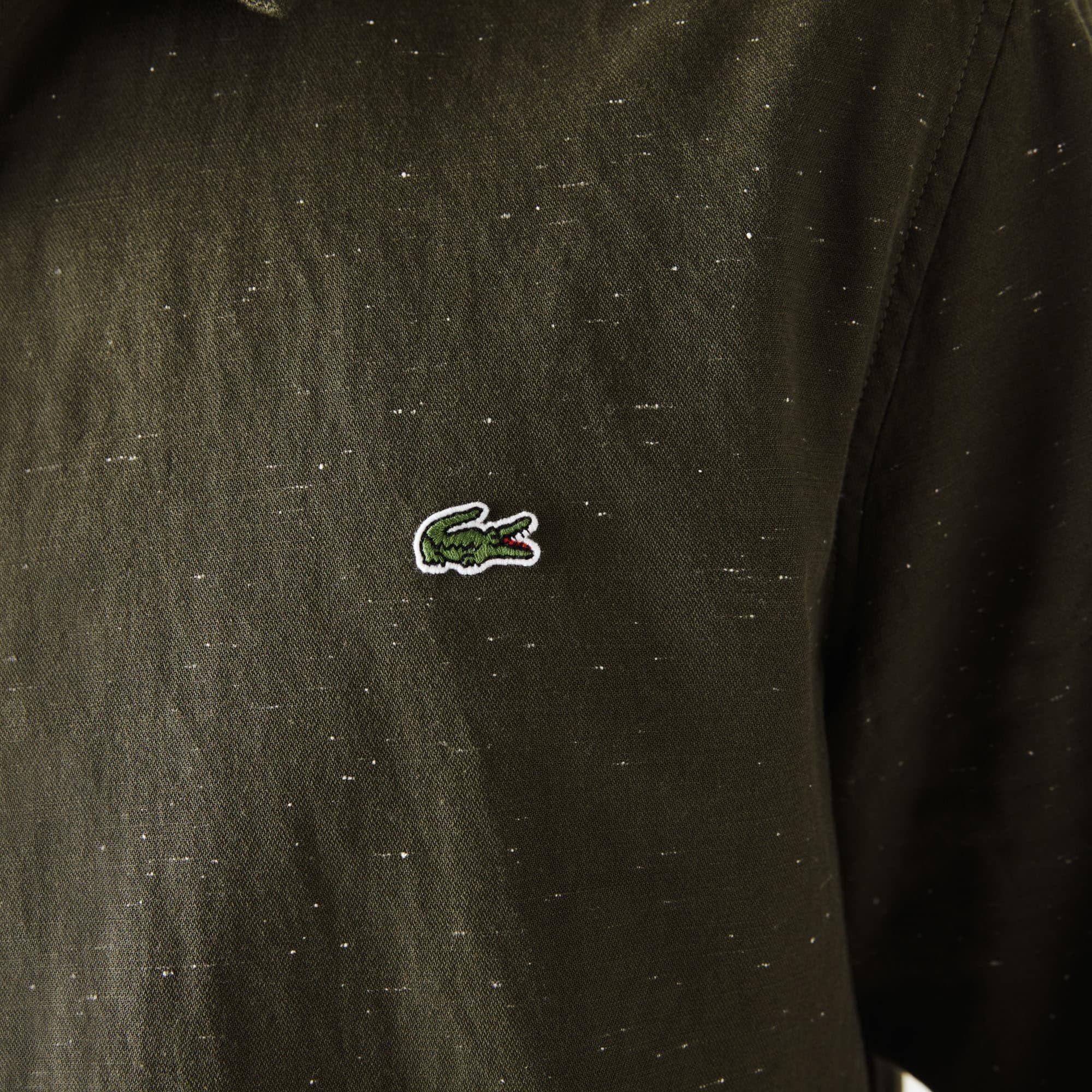  Lacoste Slim Fit Flamed Cotton Shirt - Khaki Green (Slim) 