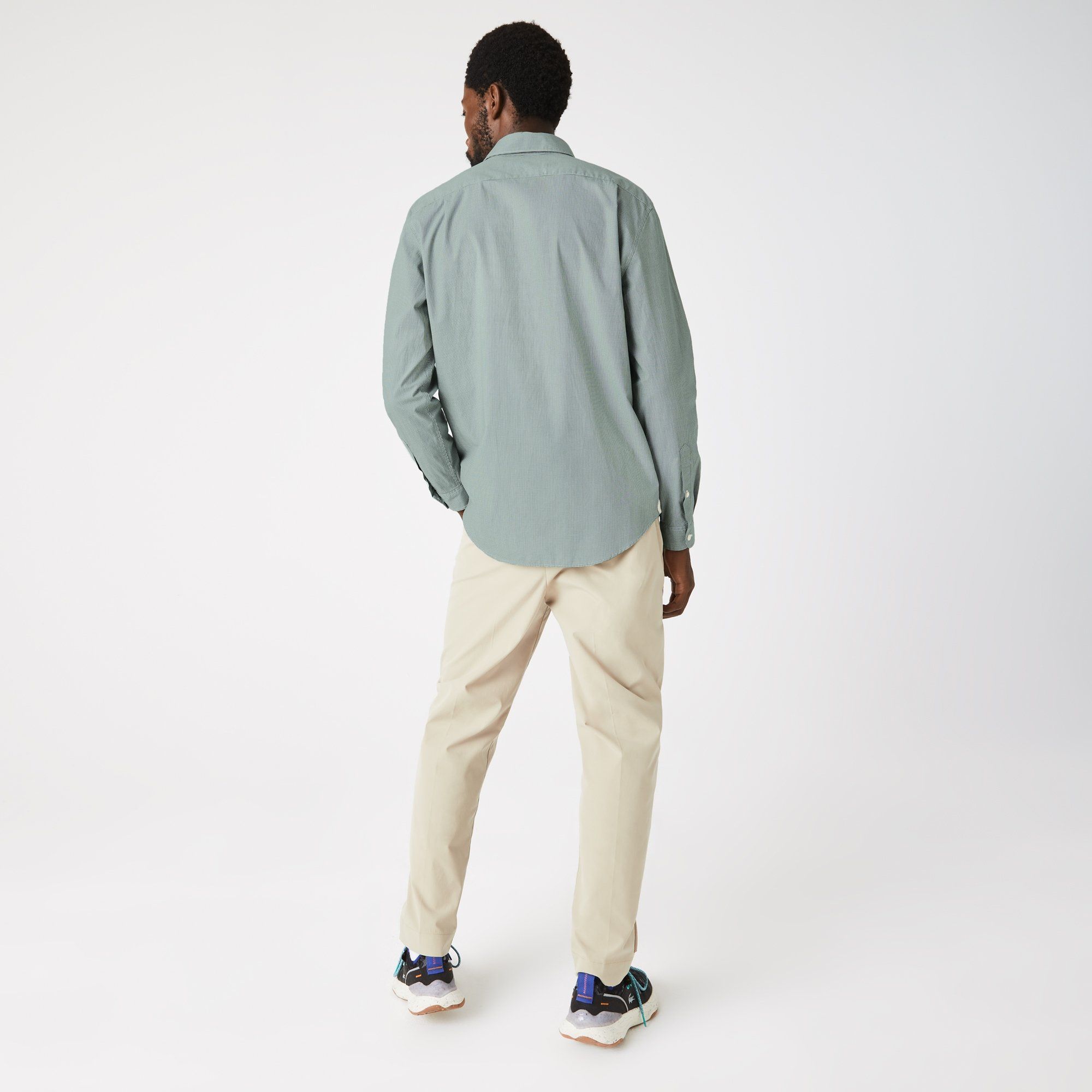 Lacoste Regular Fit Gingham Cotton Poplin Shirt - Green