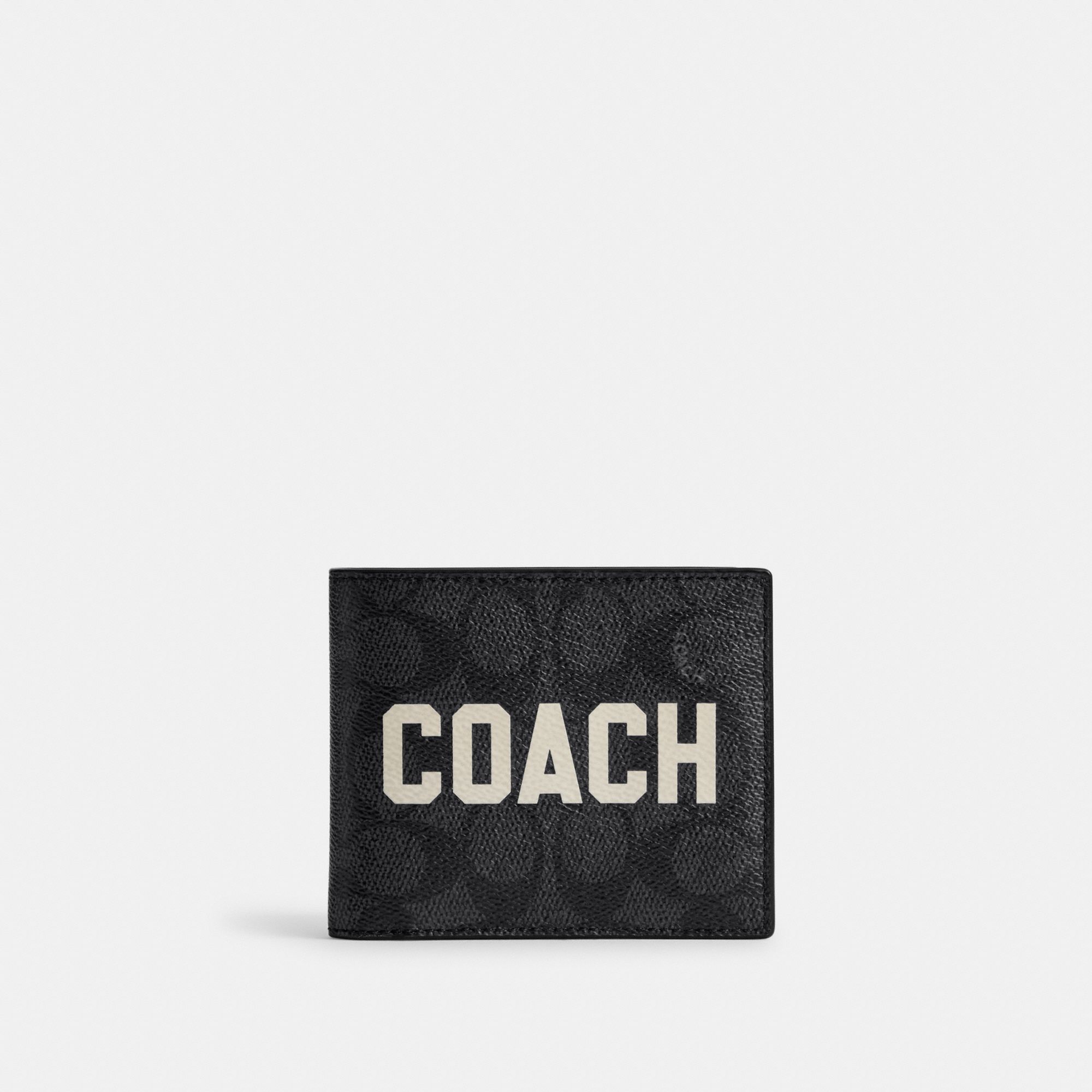 Coach 3-In-1 Wallet In Signature Canvas With Coach Graphic - Charcoal