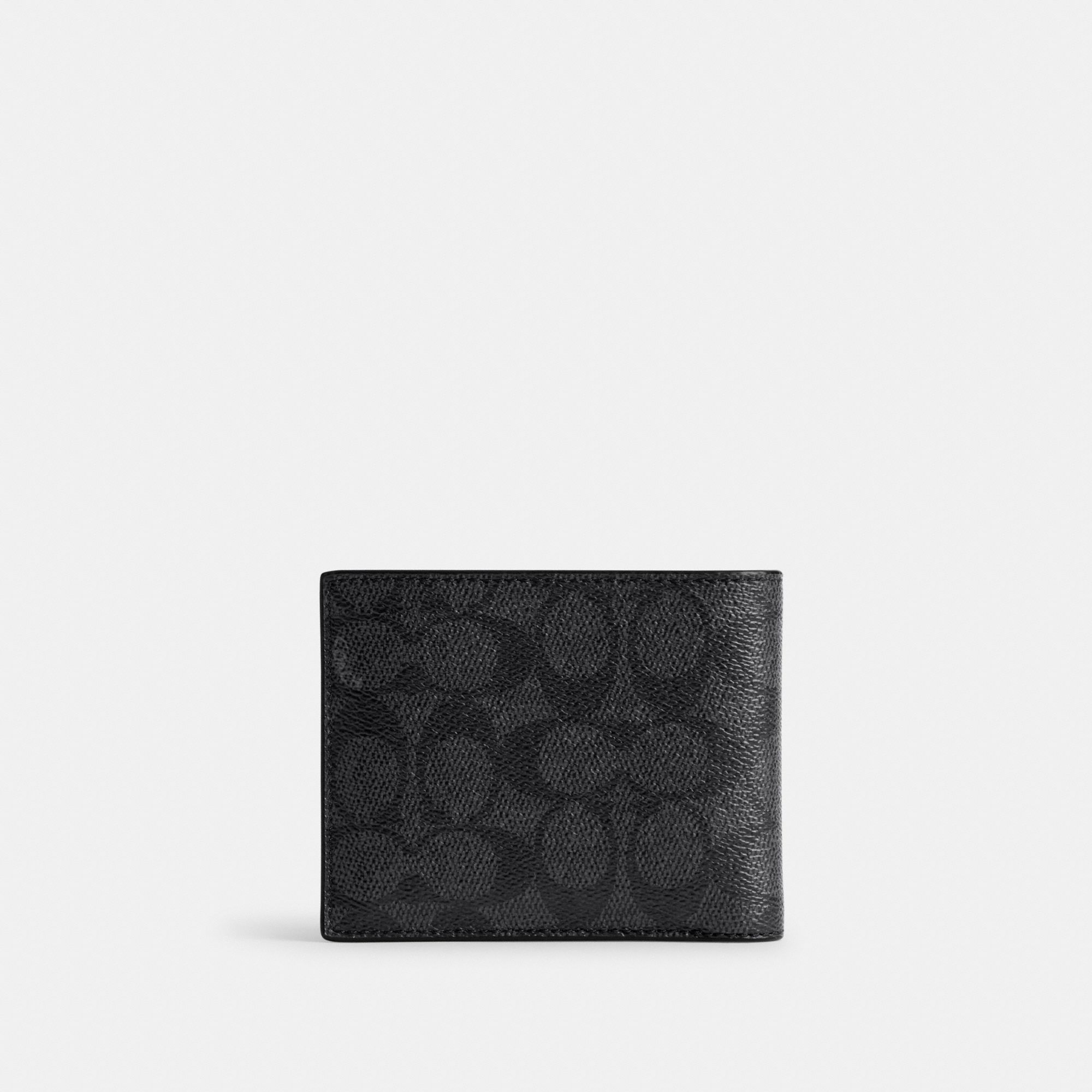 Coach 3-In-1 Wallet In Signature Canvas With Coach Graphic - Charcoal