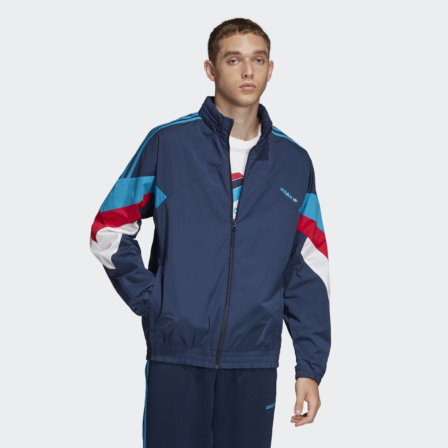 adidas Palmeston Windbreaker - Collegiate Navy/Bold Aqua