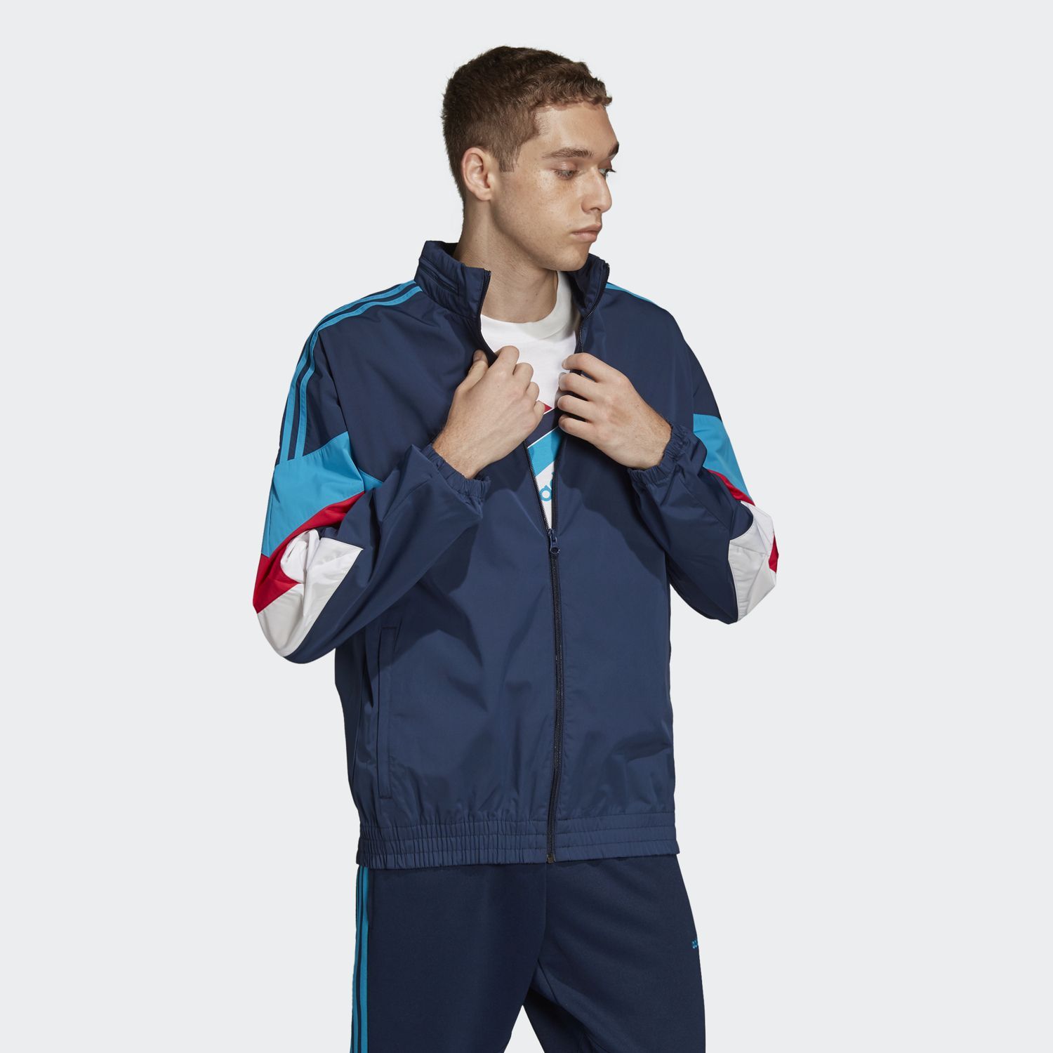 adidas Palmeston Windbreaker - Collegiate Navy/Bold Aqua