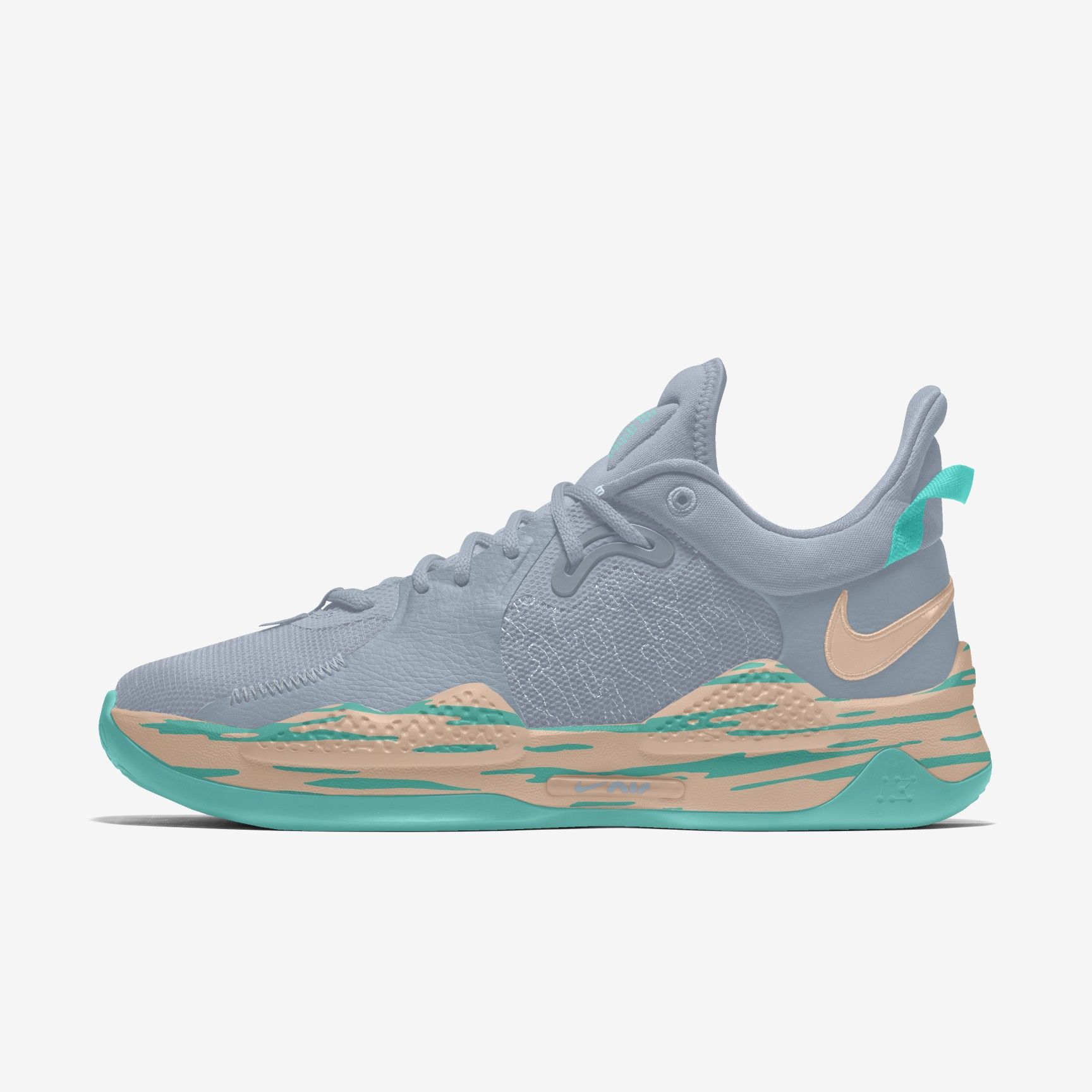 Nike PG 5 By You - Wolf Grey/Crimson Tint/Tropical Twist