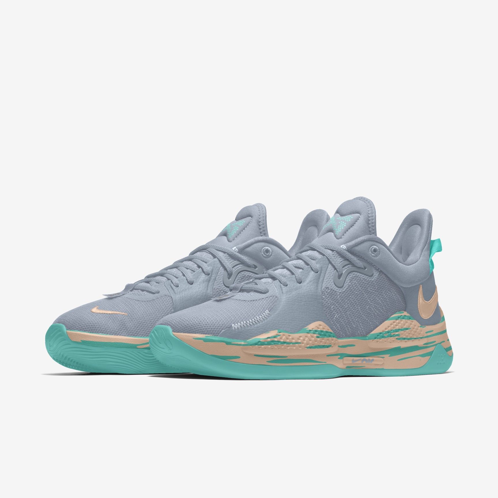 Nike PG 5 By You - Wolf Grey/Crimson Tint/Tropical Twist
