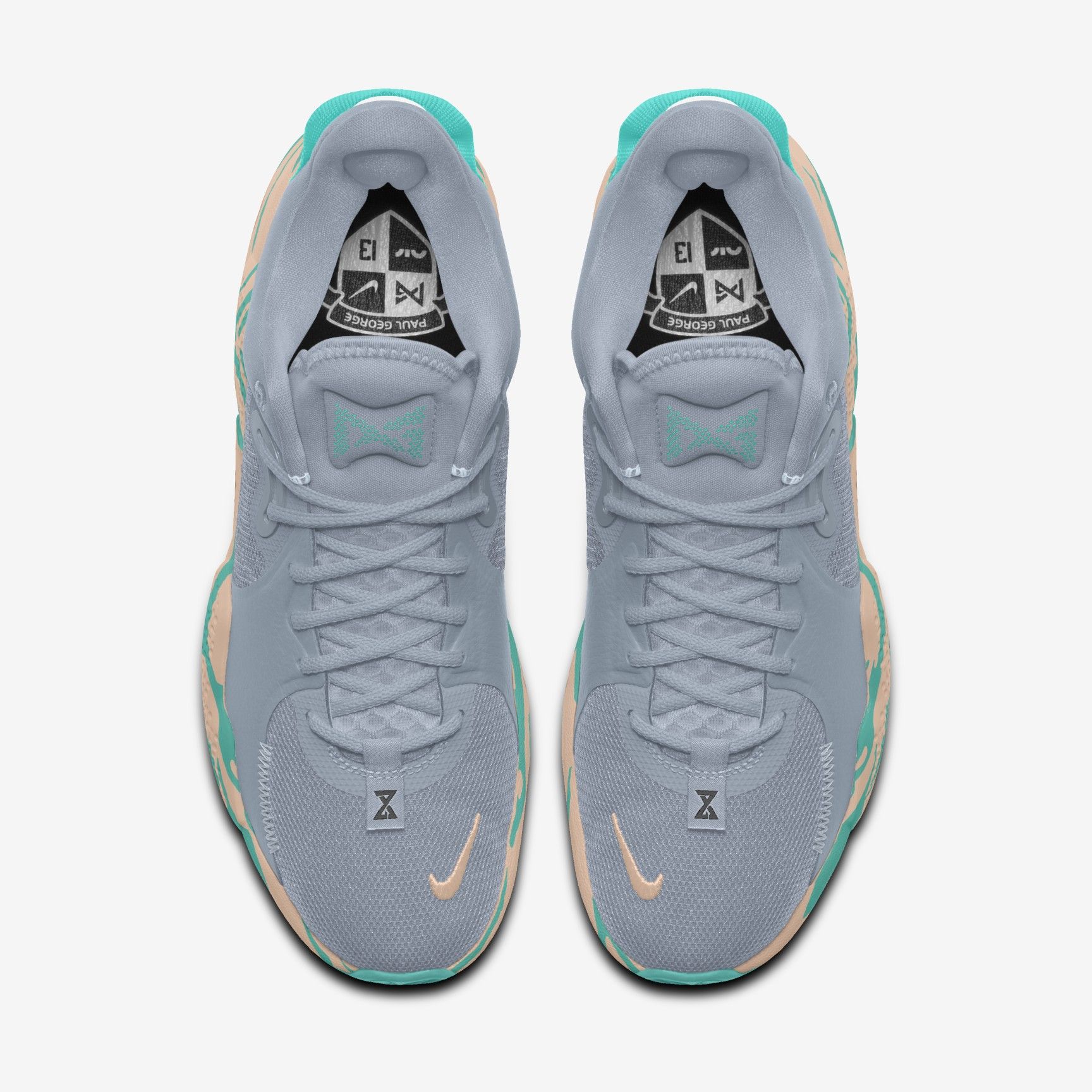 Nike PG 5 By You - Wolf Grey/Crimson Tint/Tropical Twist