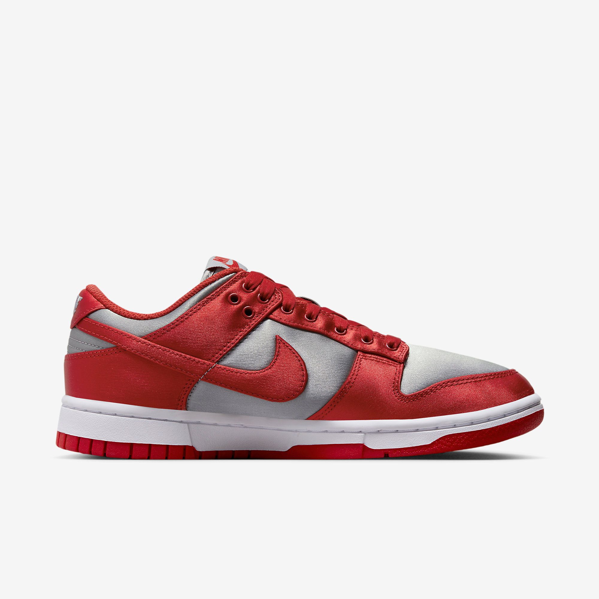  Nike Dunk Low Satin - Varsity Red and Medium Grey 