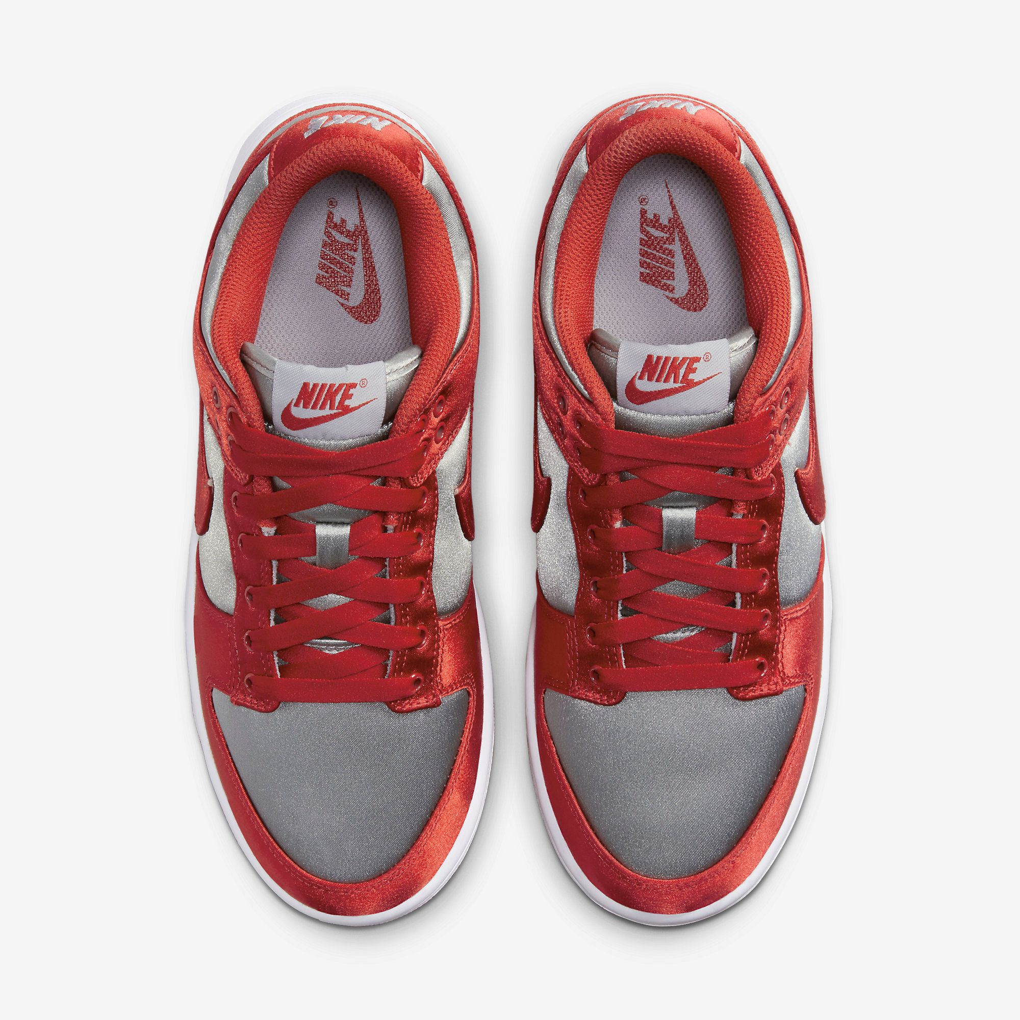  Nike Dunk Low Satin - Varsity Red and Medium Grey 