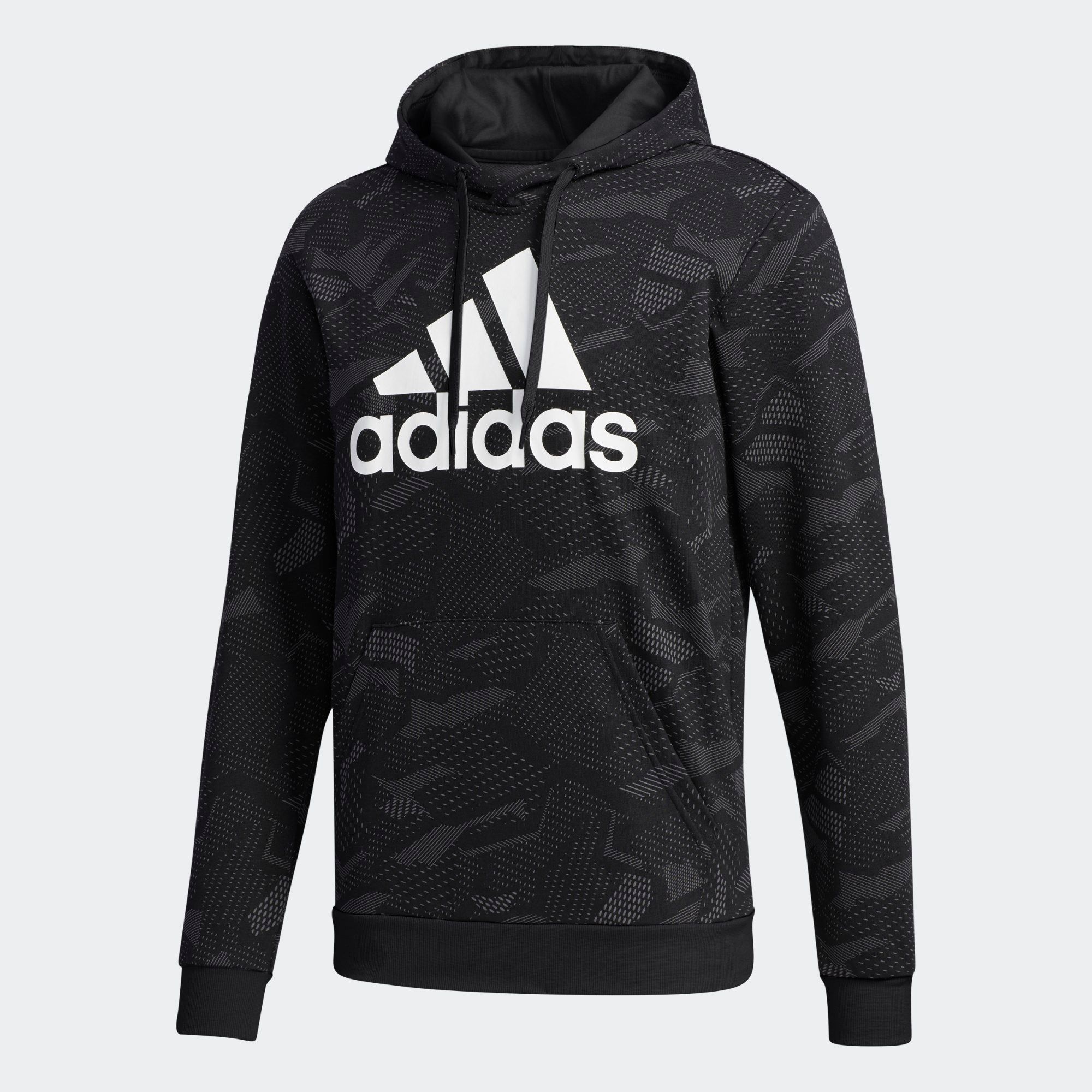  adidas Essentials Allover Print Hoodie - Black 