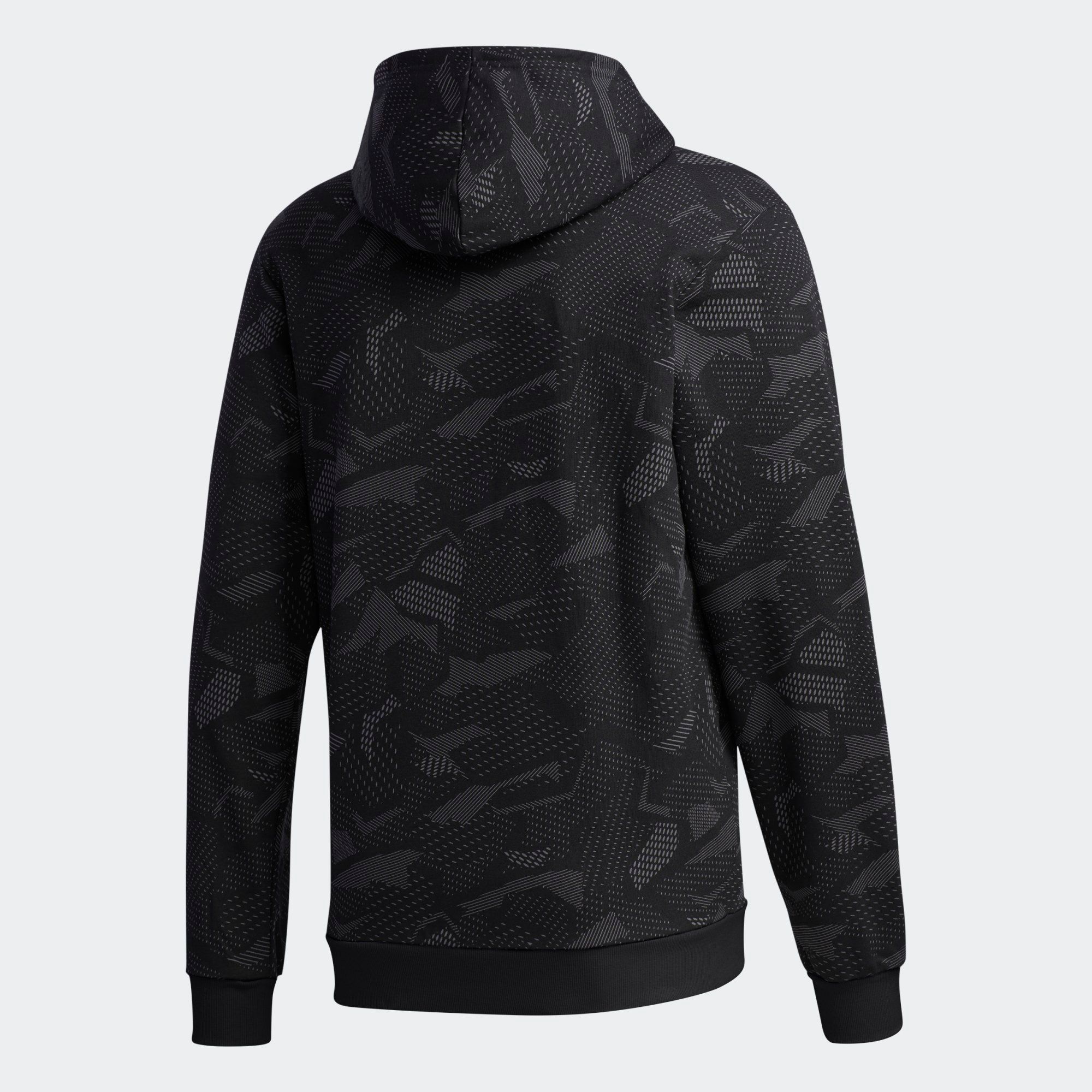 adidas Essentials Allover Print Hoodie - Black