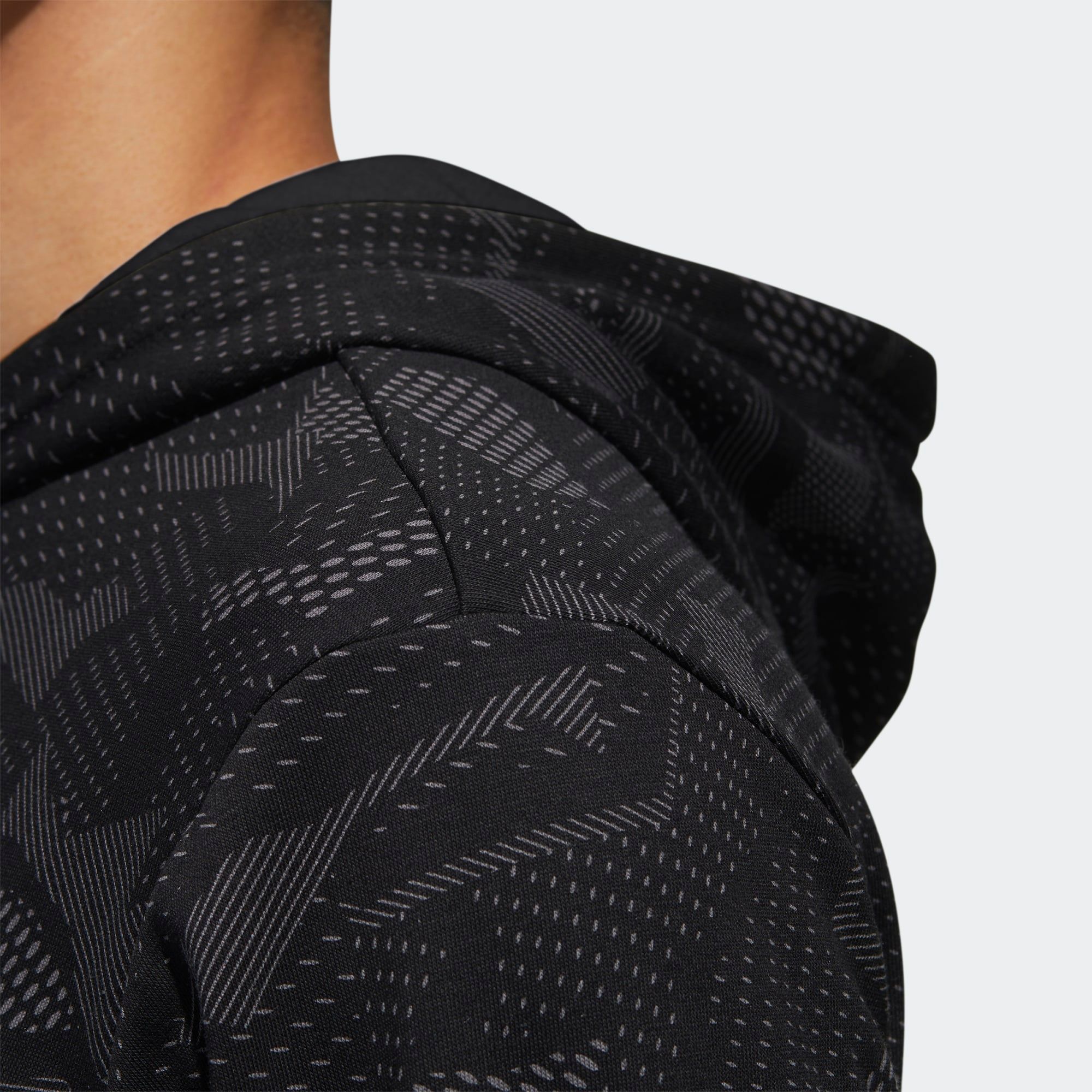adidas Essentials Allover Print Hoodie - Black