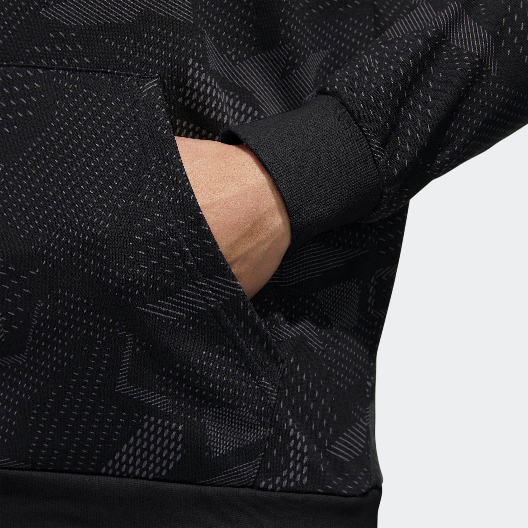 adidas Essentials Allover Print Hoodie - Black
