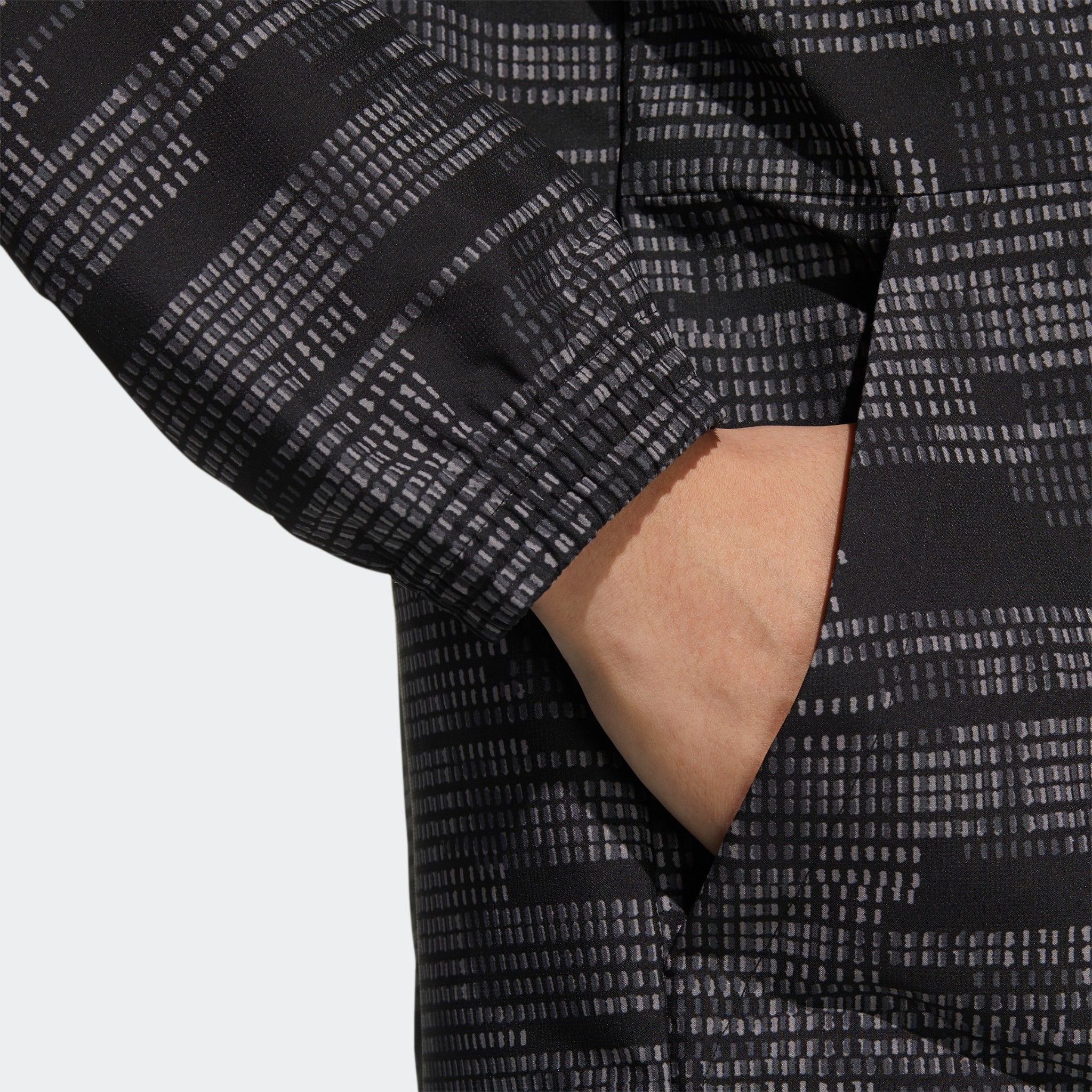 adidas Essentials Allover Print Windbreaker 'Black'