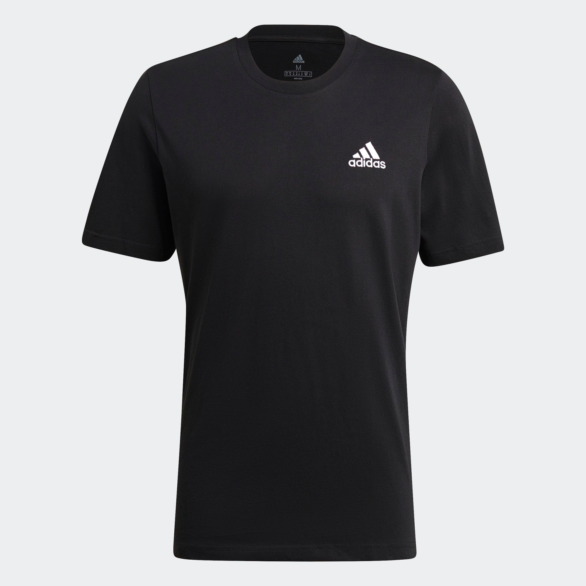 adidas Essentials Embroidered Small Logo Tee - Black