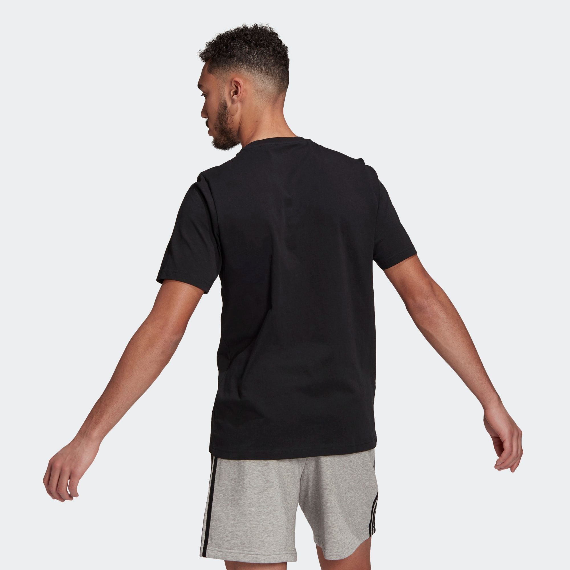 adidas Essentials Embroidered Small Logo Tee - Black