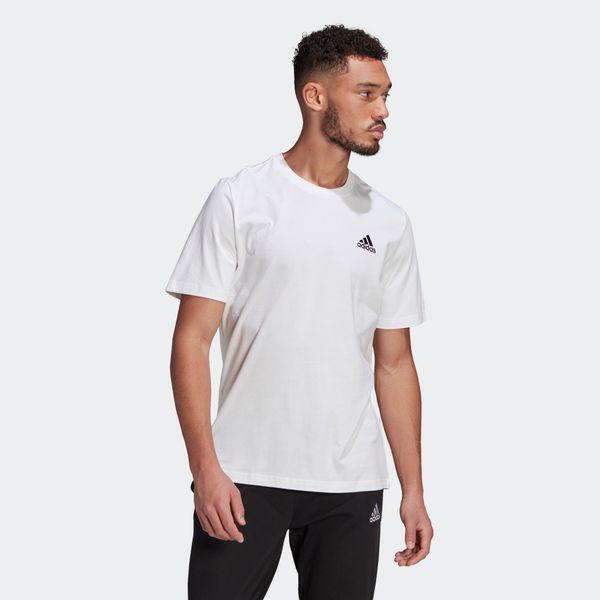  adidas Essentials Embroidered Small Logo Tee - White 