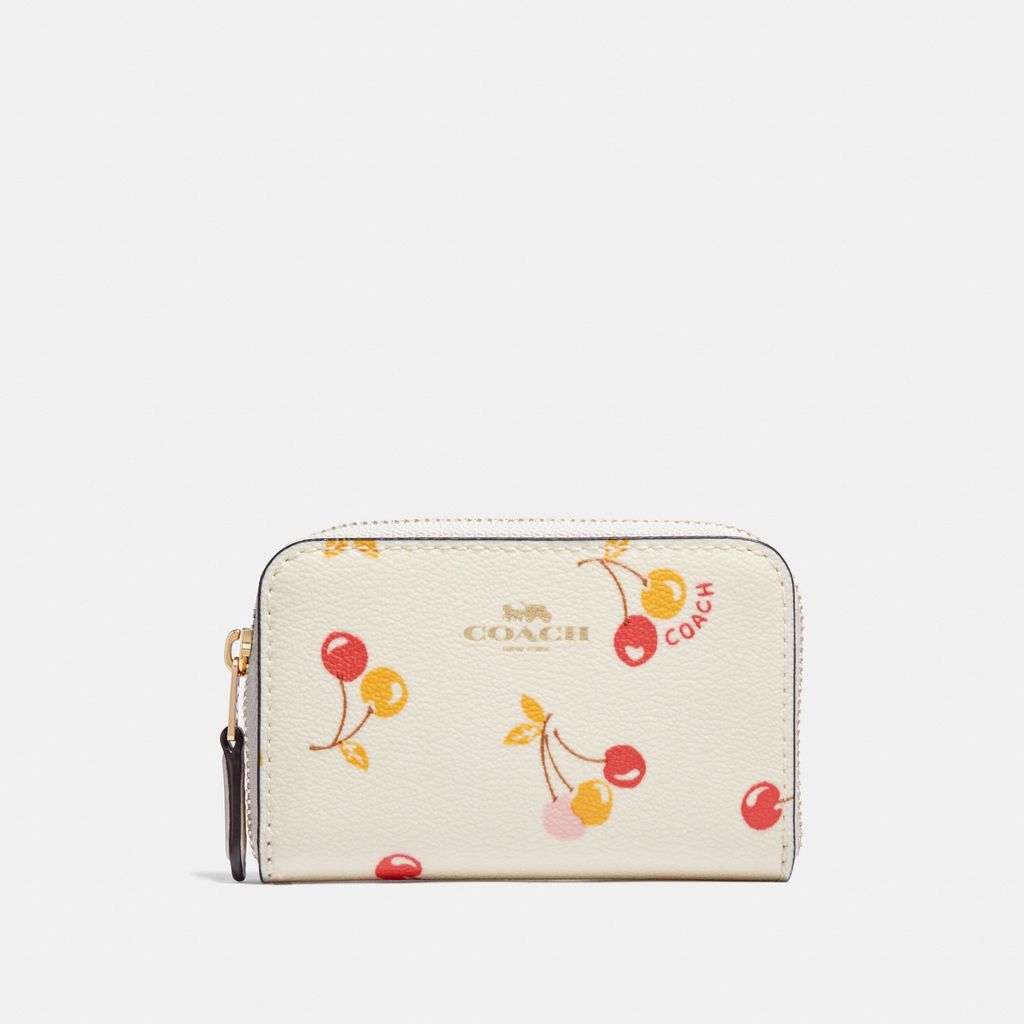 Coach Zip Around Coin Case With Cherry Print