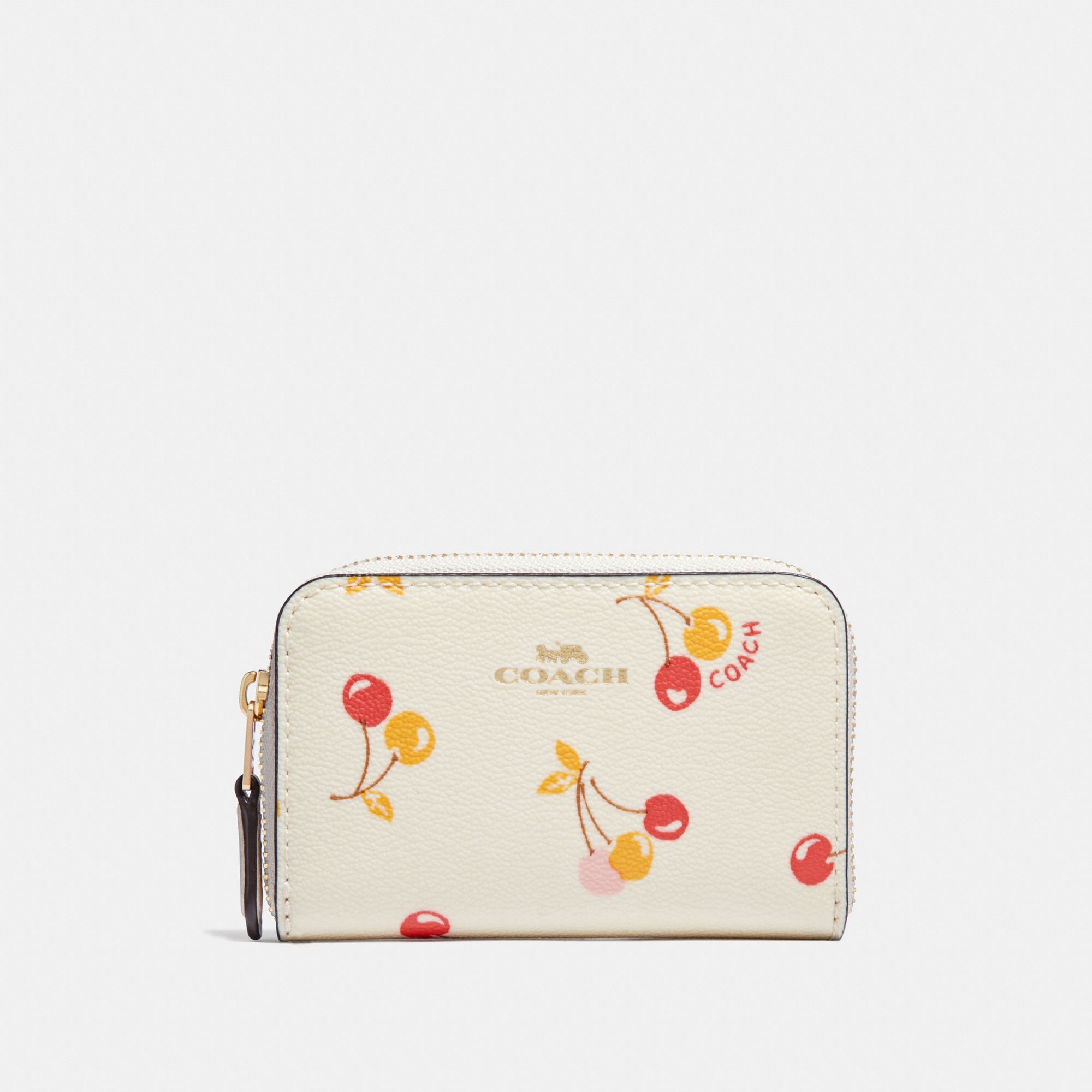 Coach Zip Around Coin Case With Cherry Print