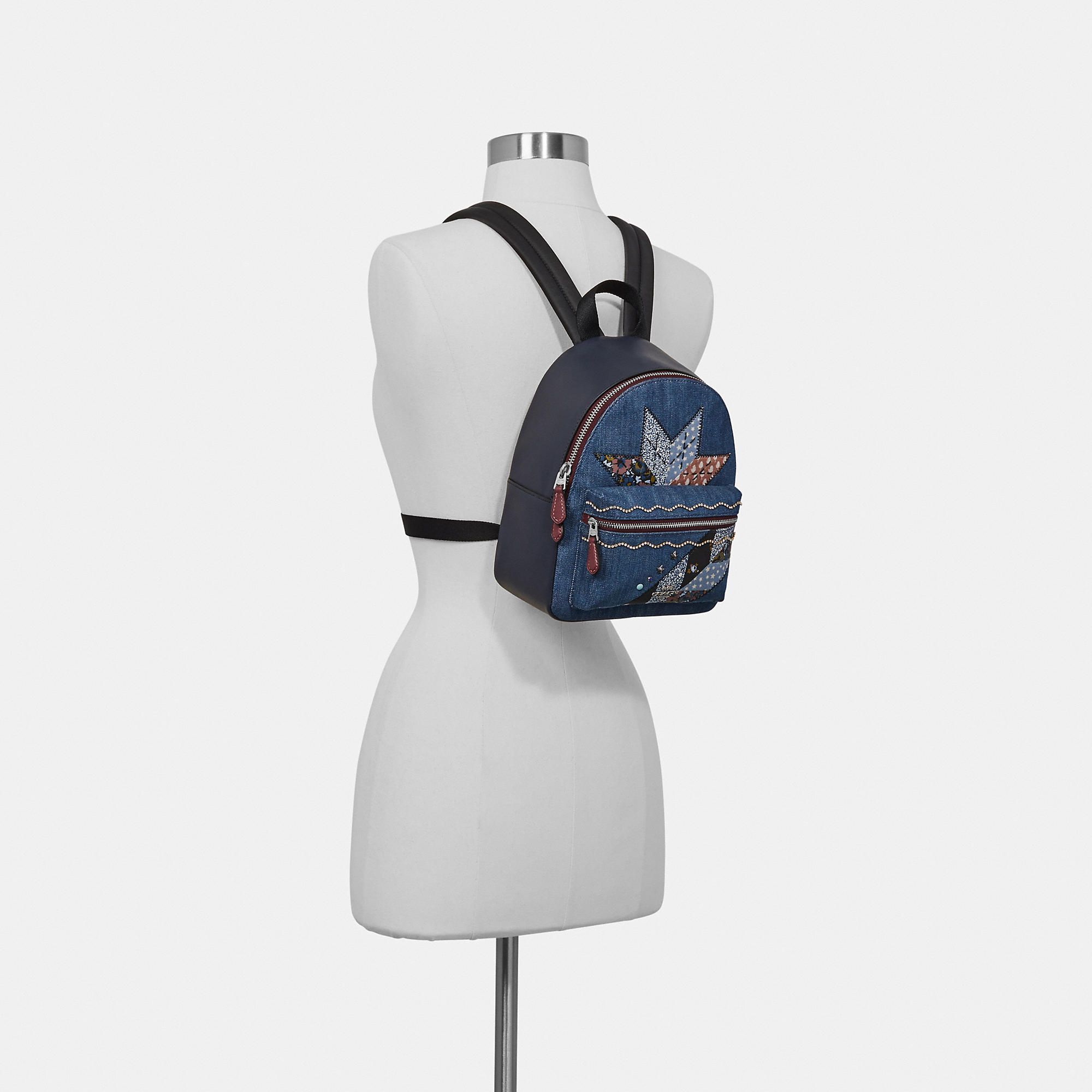 Coach Mini Charlie Backpack With Star Patchwork