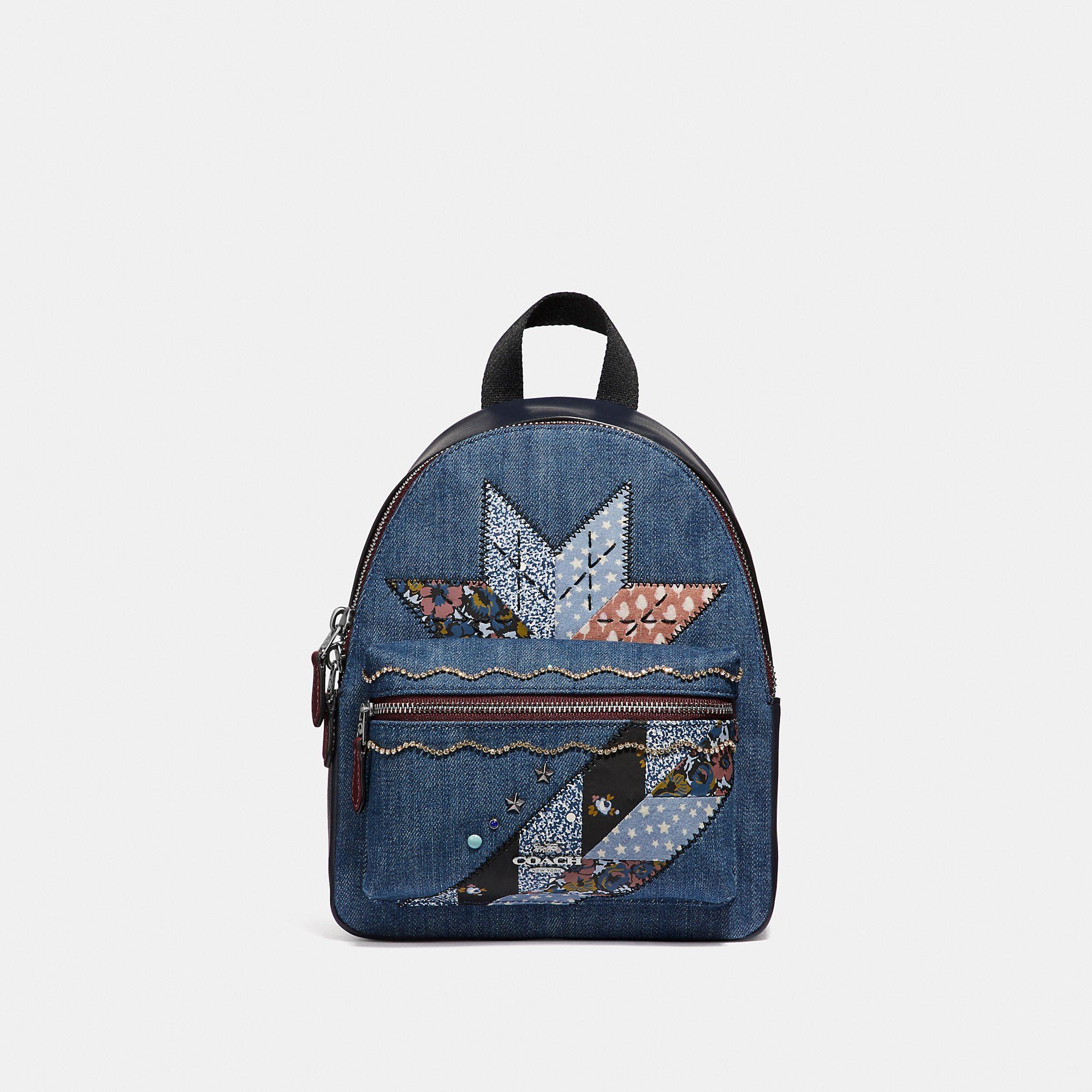Coach Mini Charlie Backpack With Star Patchwork