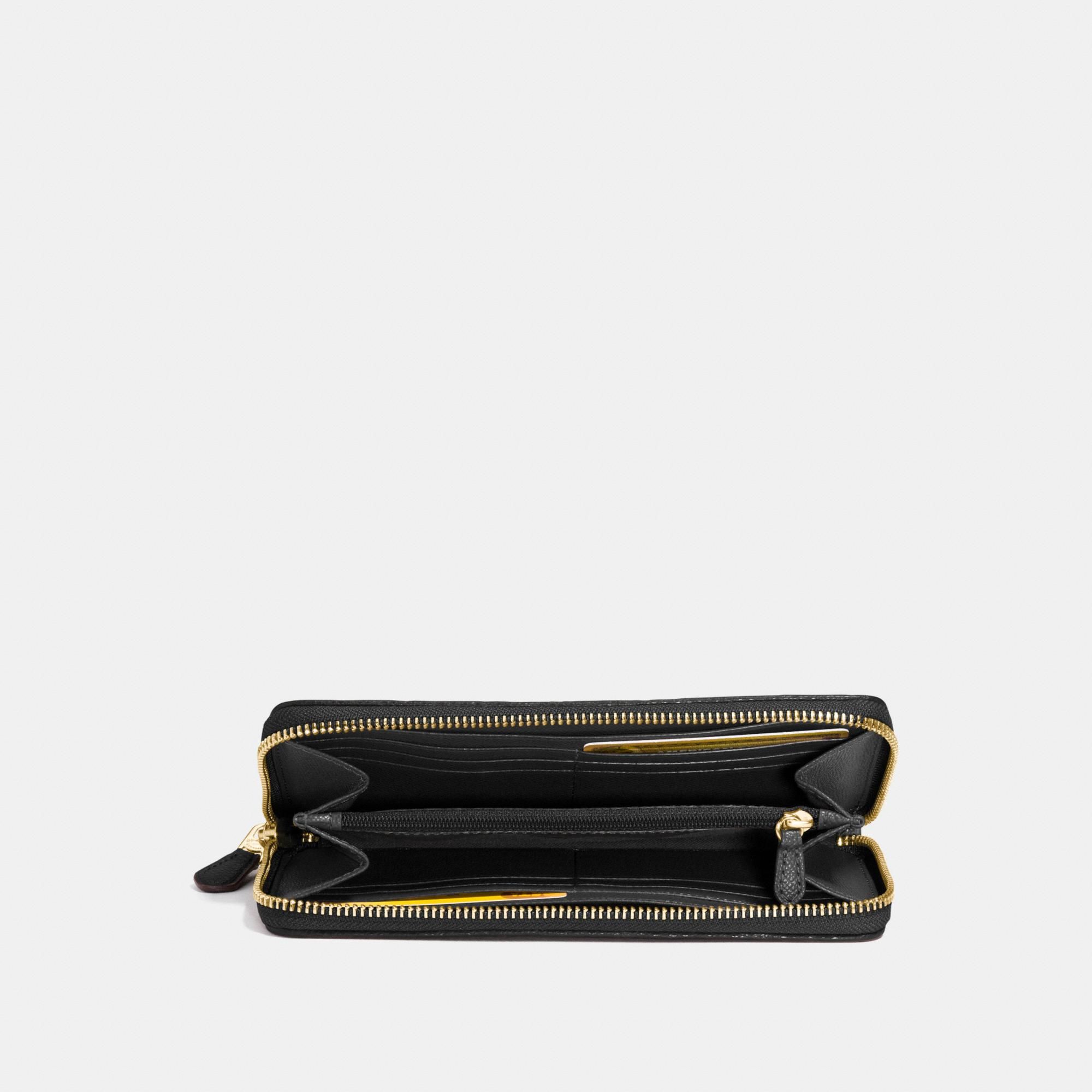 Coach Accordion Zip Wallet In Colorblock Signature Canvas 'Brown/Black'