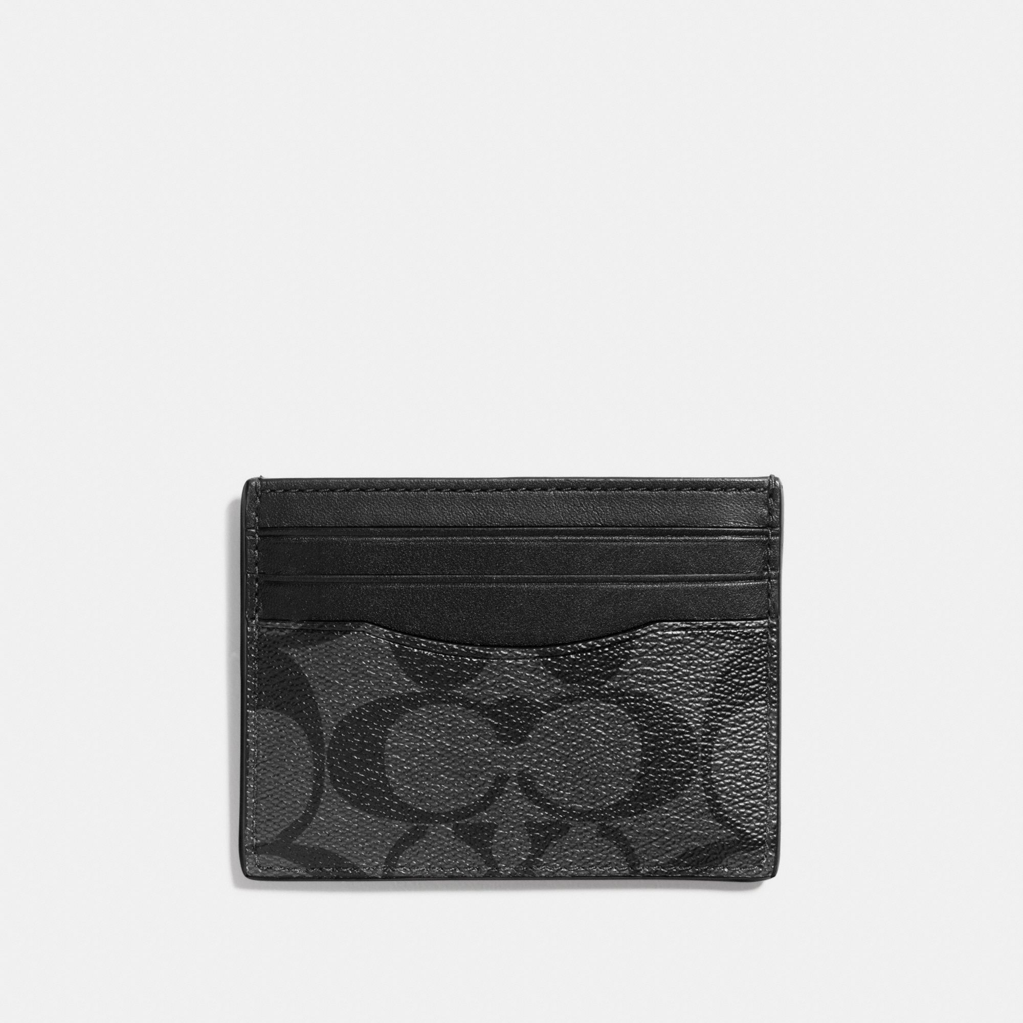 Coach Slim ID Card Case In Signature Canvas 'Black'