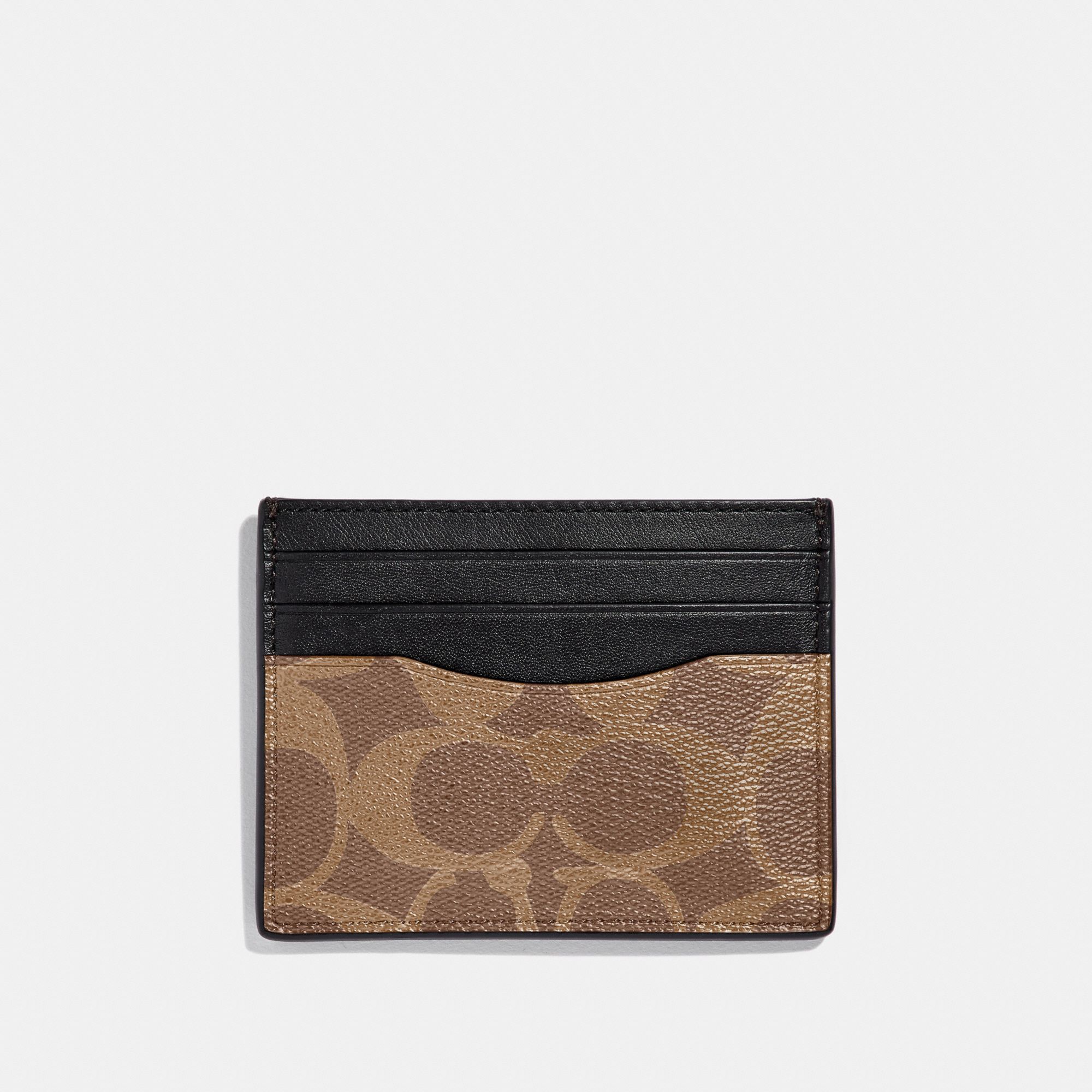 Coach Slim ID Card Case In Signature Canvas 'Tan'
