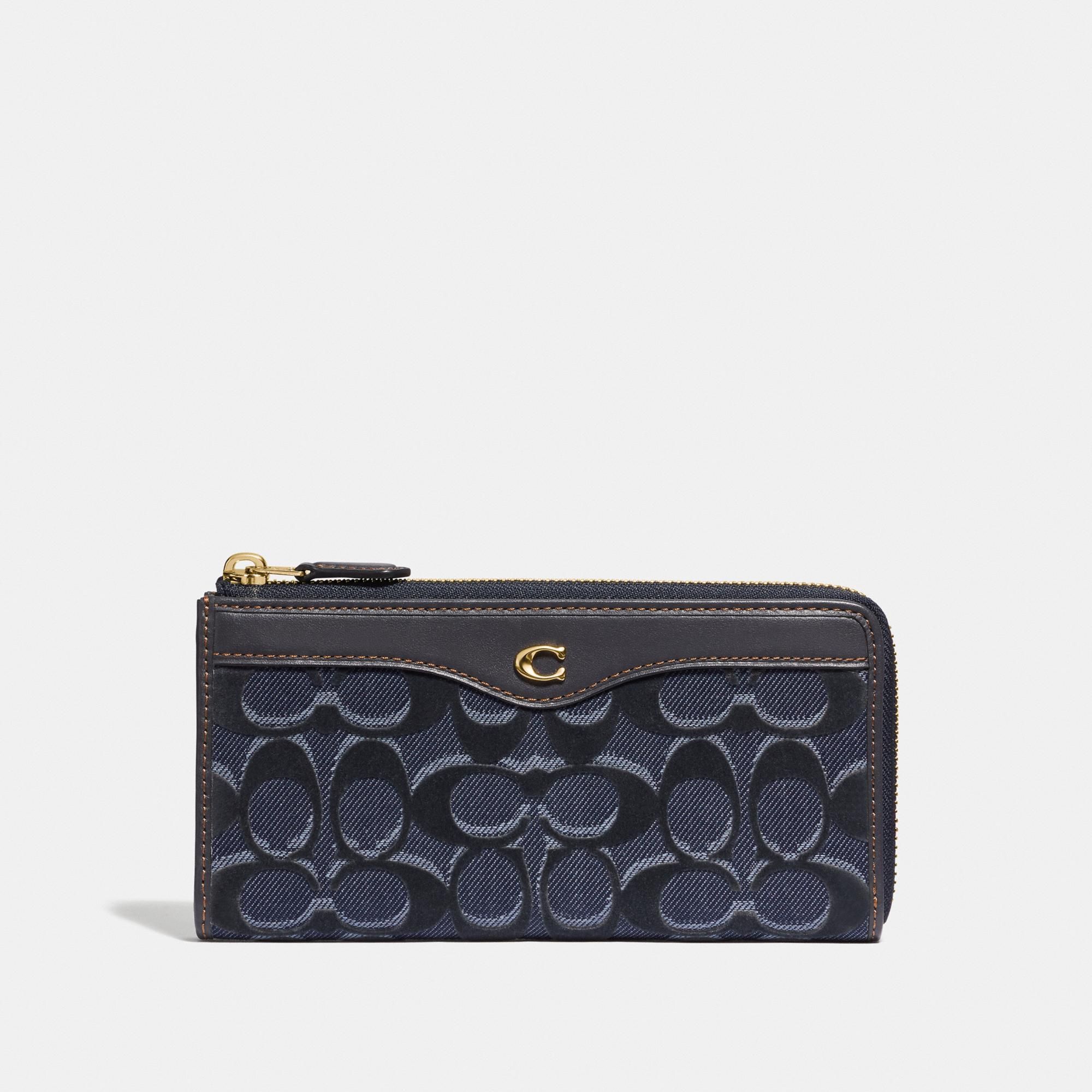 Coach L-Zip Wallet in Signature Denim