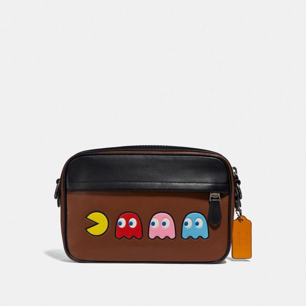 Coach Graham Crossbody With Pac-Man Motif - Saddle