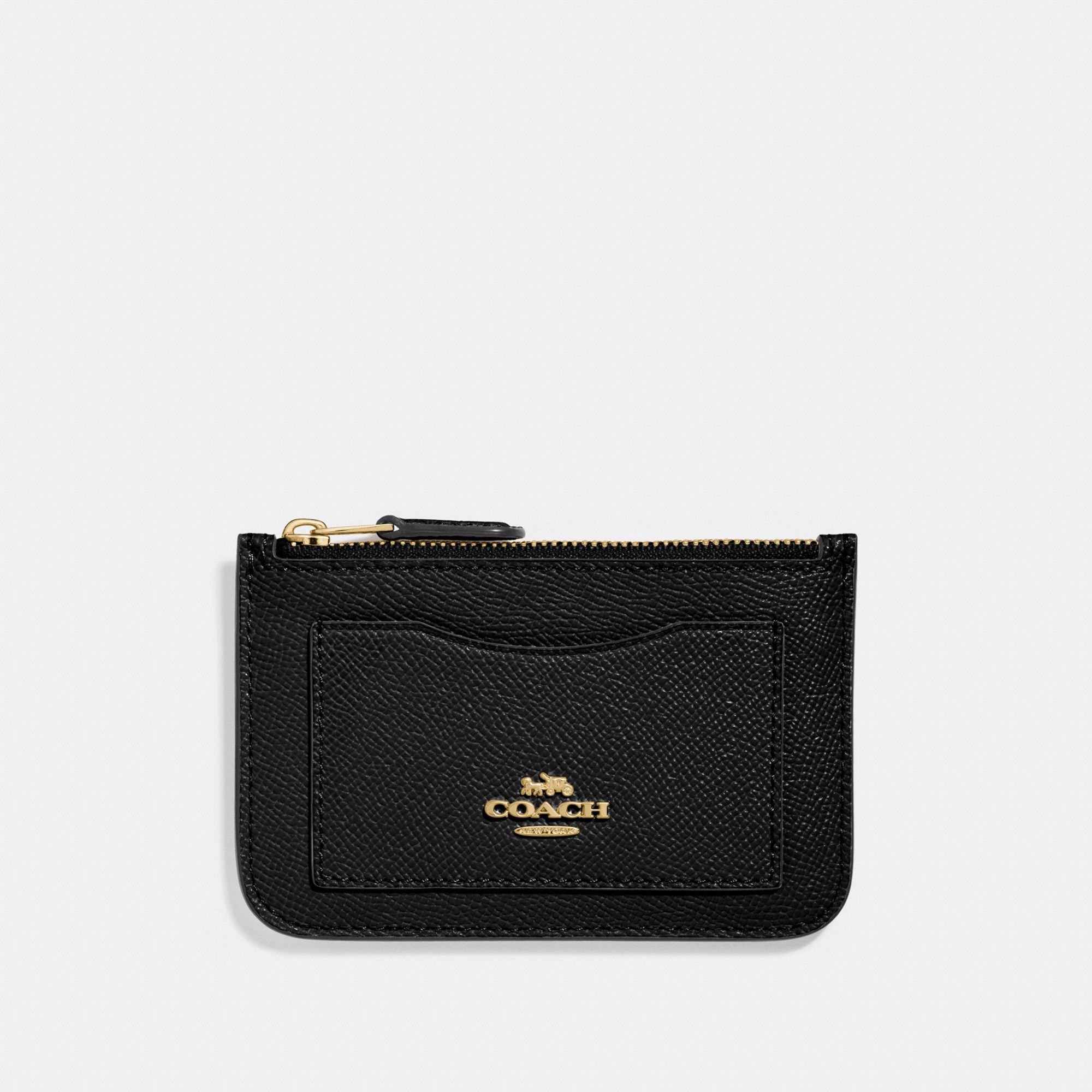 Coach Zip Top Card Case 'Black'
