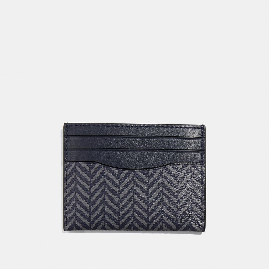  Coach Slim ID Card Case With Herringbone Print 