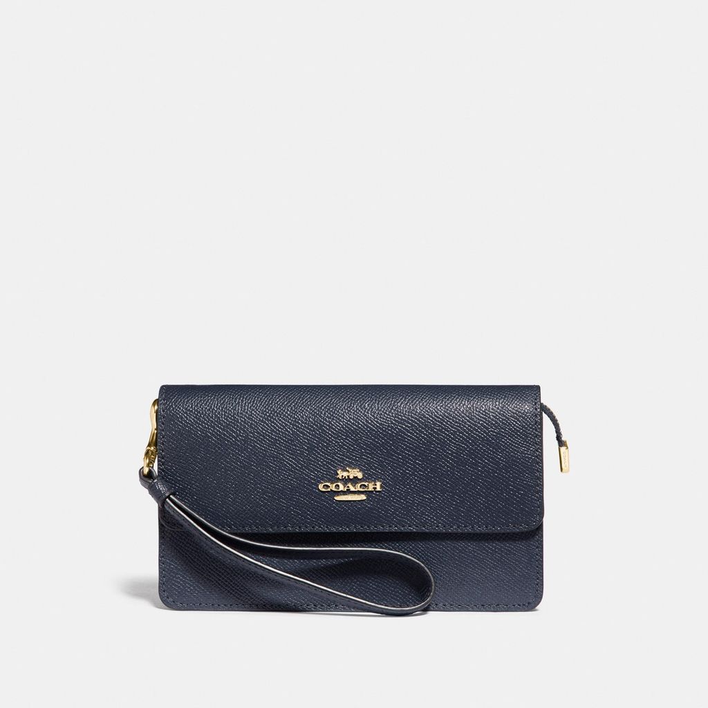 Coach Foldover Wristlet 'Midnight/Gold'