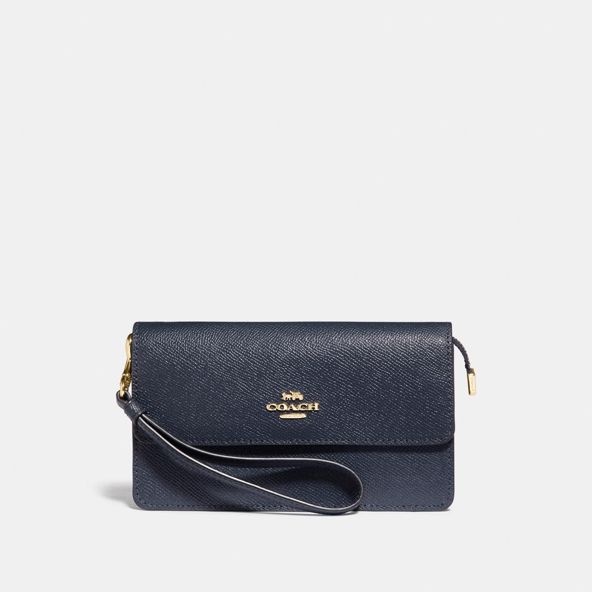 Coach Foldover Wristlet 'Midnight/Gold'