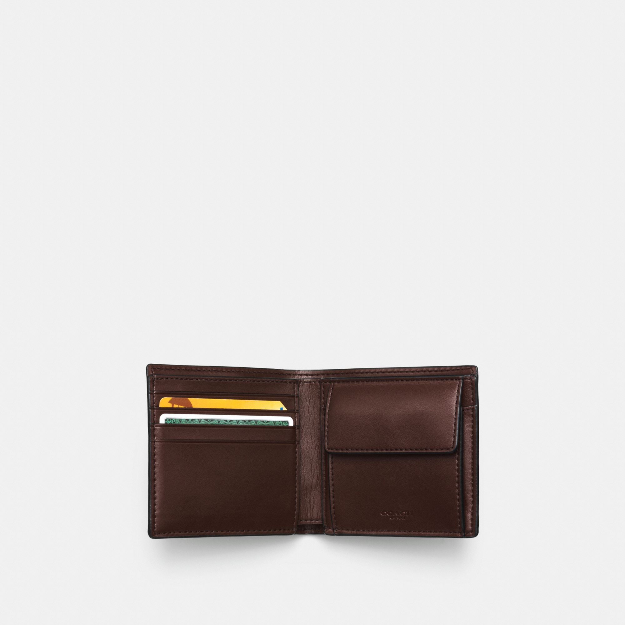 Coach Coin Case In Signature Canvas 'Mahogany'