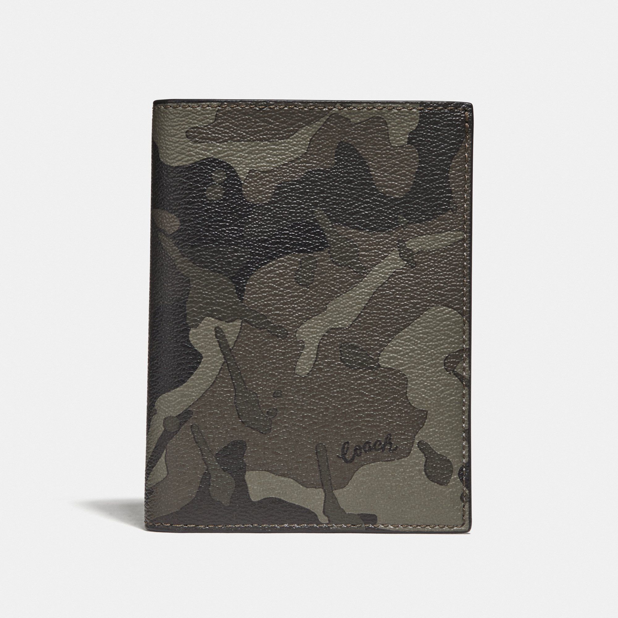 Coach Passport Case With Camo Print
