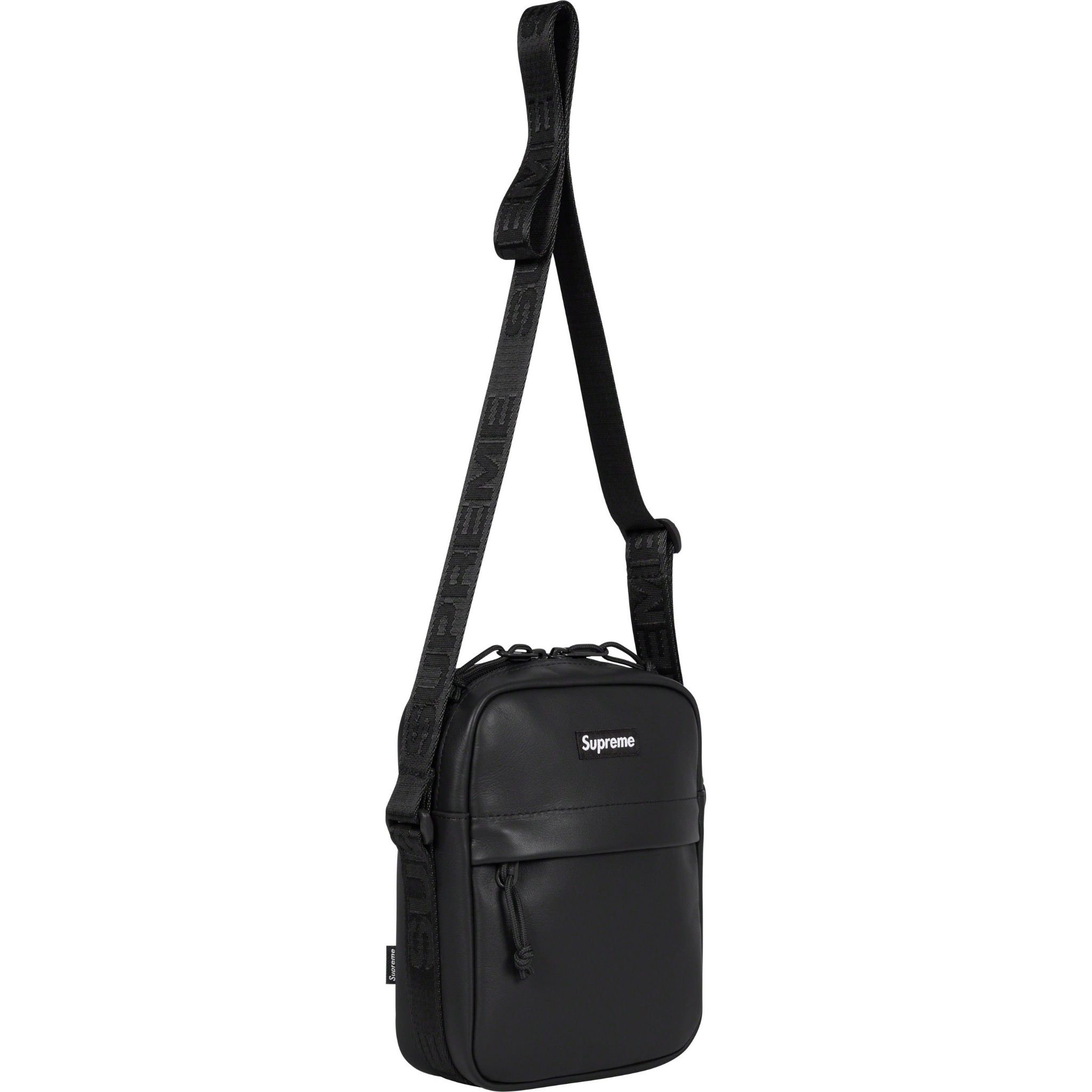 Supreme Leather Shoulder Bag - Black